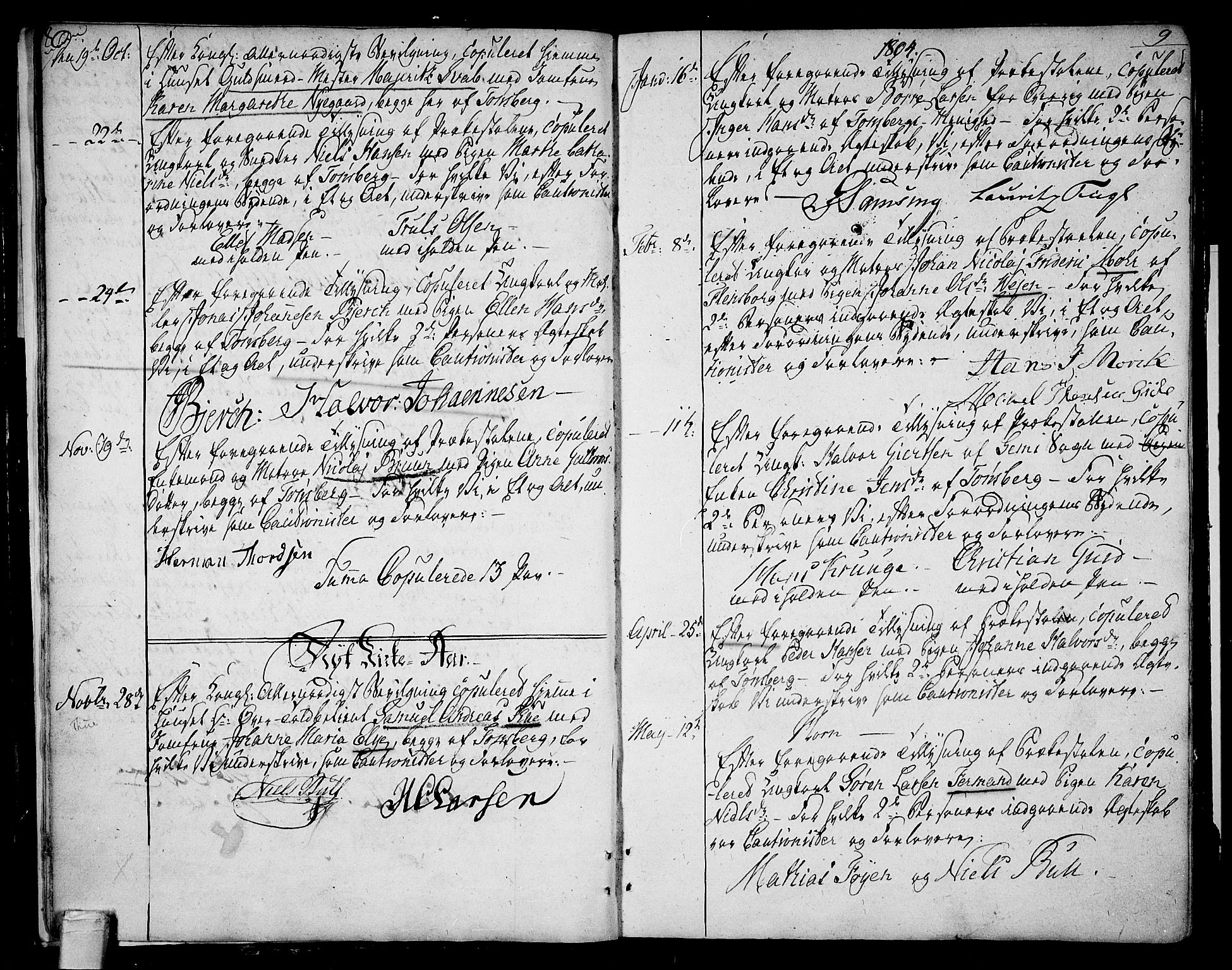 Tønsberg kirkebøker, AV/SAKO-A-330/F/Fa/L0003: Parish register (official) no. I 3, 1797-1814, p. 8-9