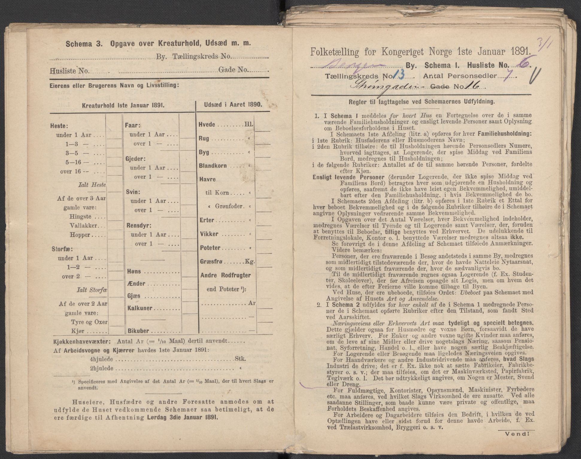 RA, 1891 Census for 1301 Bergen, 1891, p. 2011