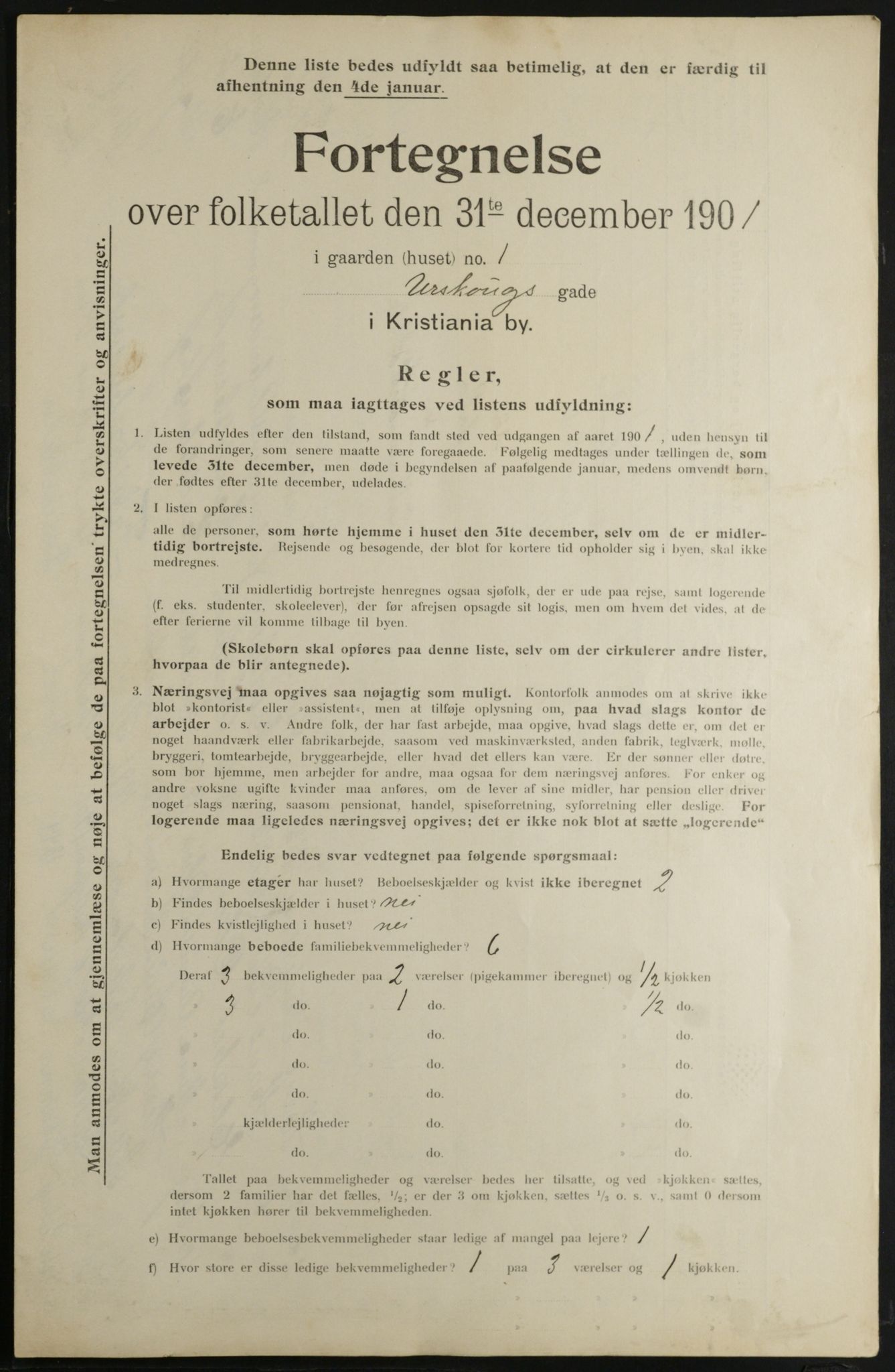 OBA, Municipal Census 1901 for Kristiania, 1901, p. 480