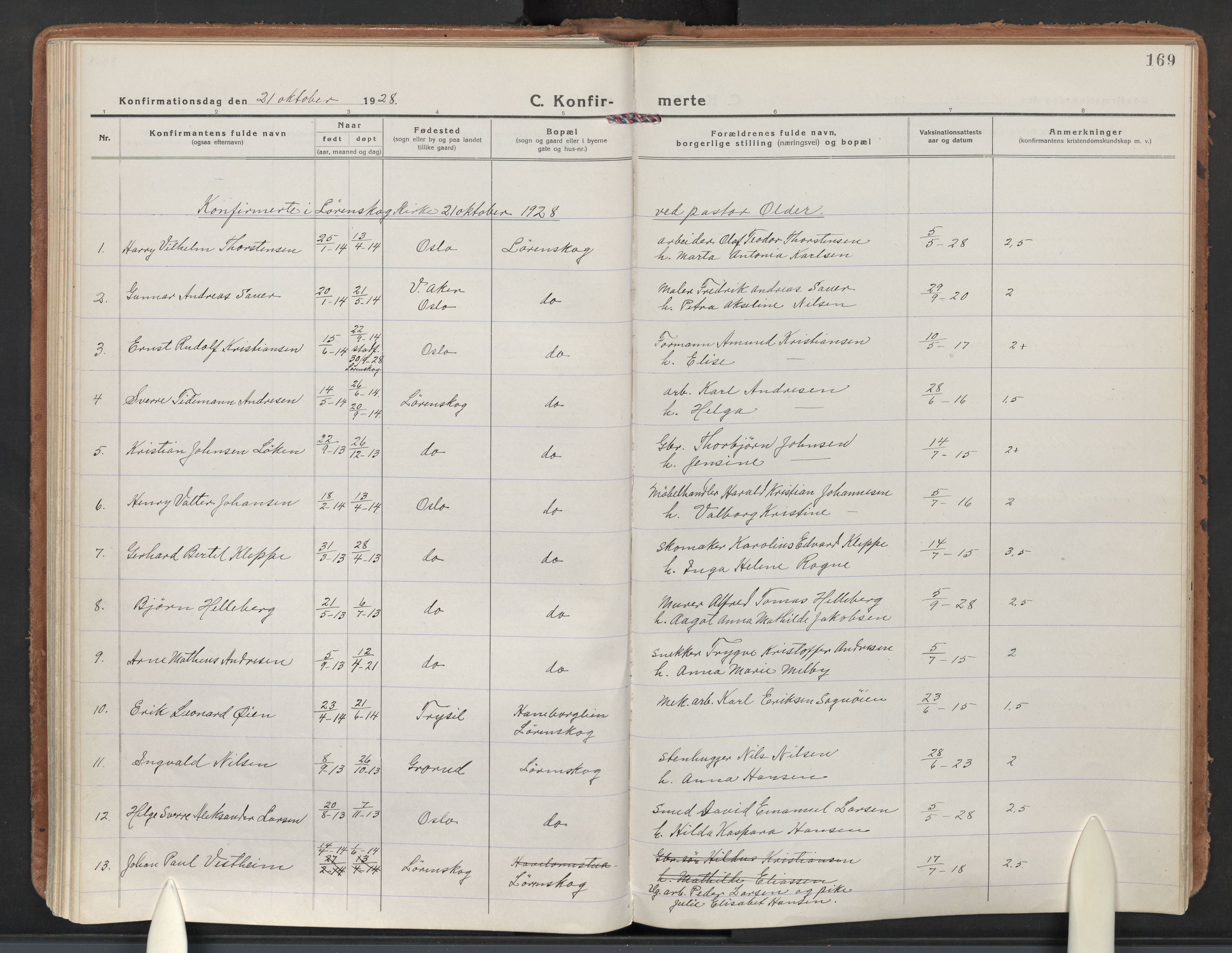 Skedsmo prestekontor Kirkebøker, SAO/A-10033a/F/Fb/L0003: Parish register (official) no. II 3, 1921-1936, p. 169