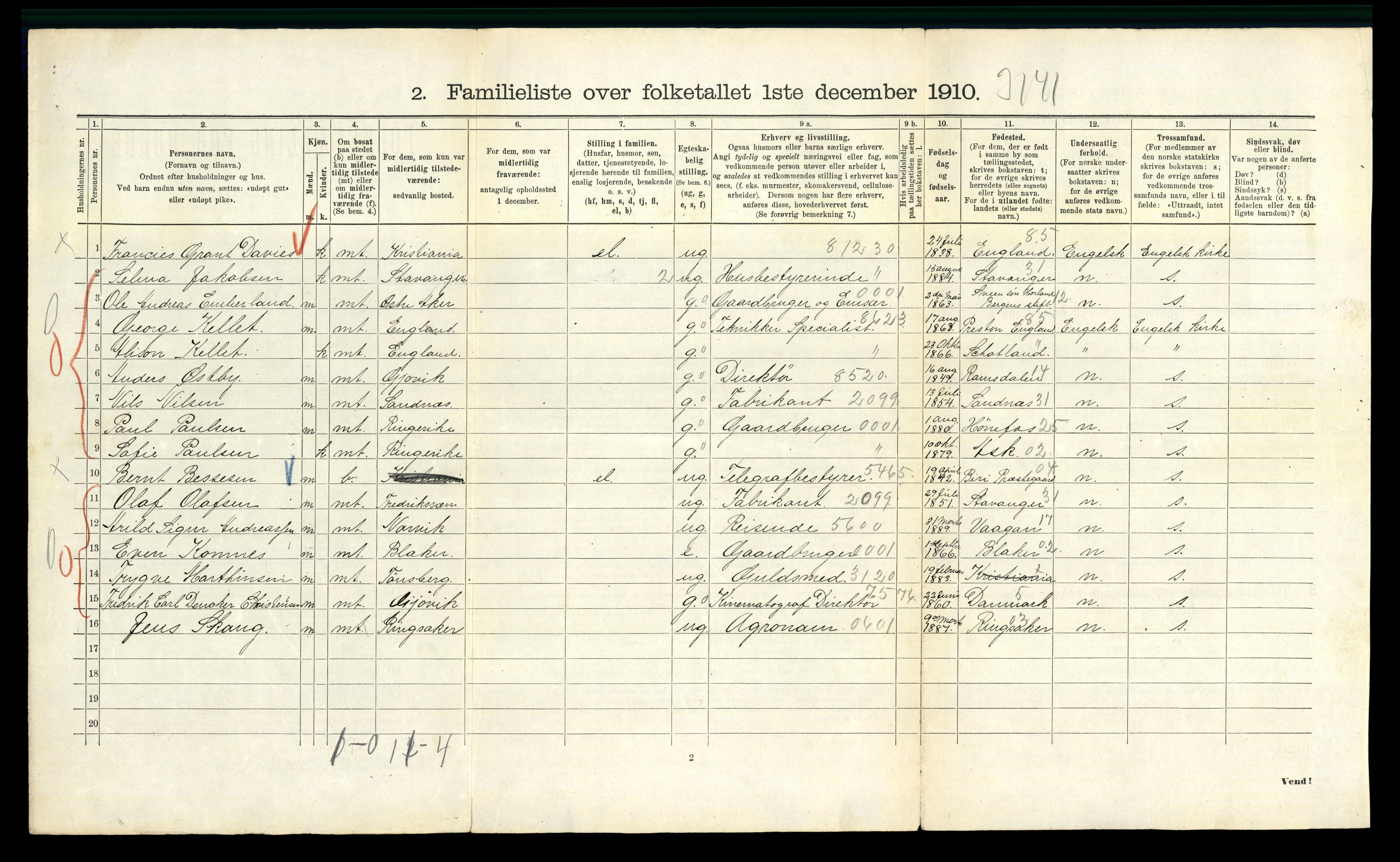 RA, 1910 census for Kristiania, 1910, p. 48700