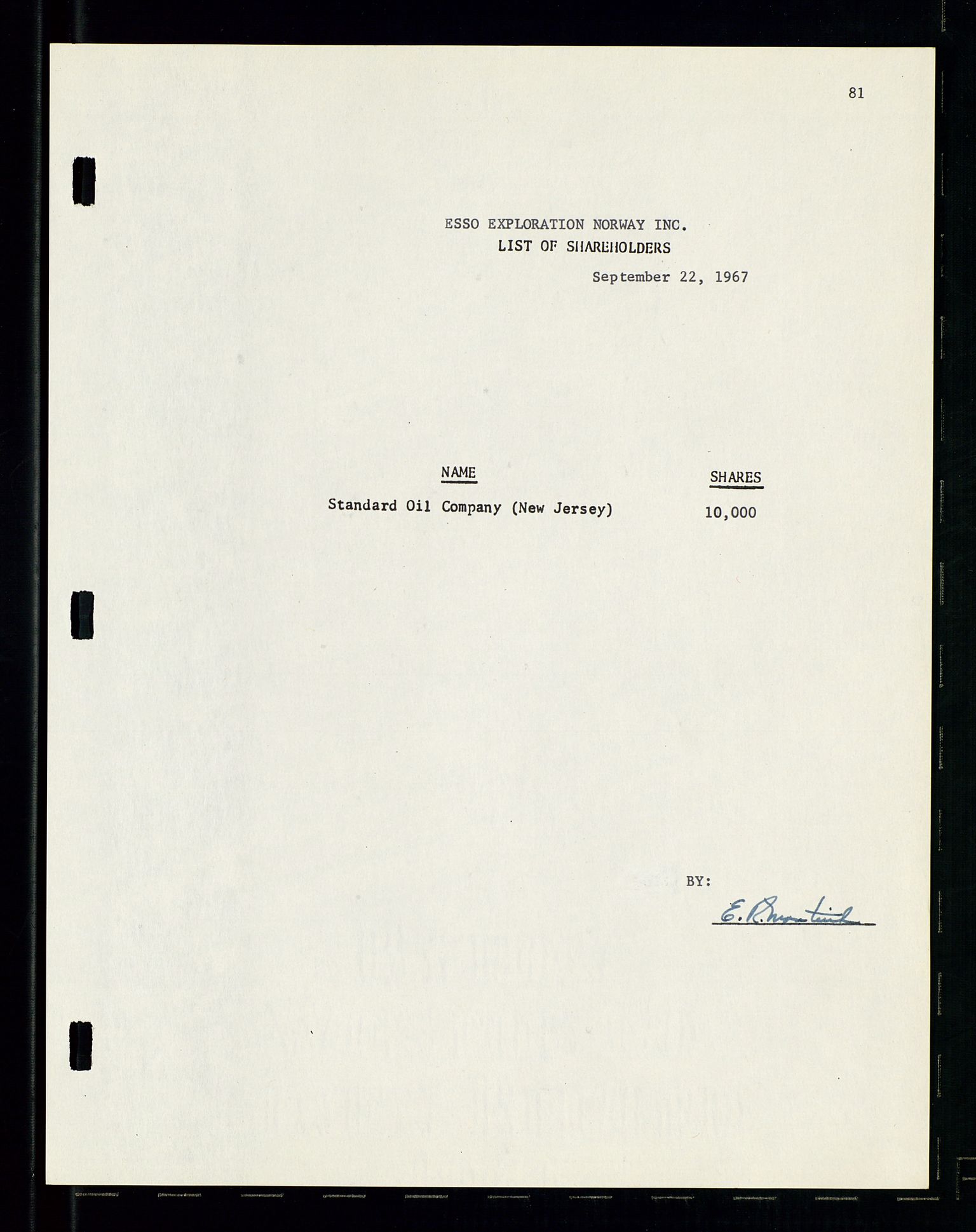 Pa 1512 - Esso Exploration and Production Norway Inc., AV/SAST-A-101917/A/Aa/L0001/0001: Styredokumenter / Corporate records, By-Laws, Board meeting minutes, Incorporations, 1965-1975, p. 81