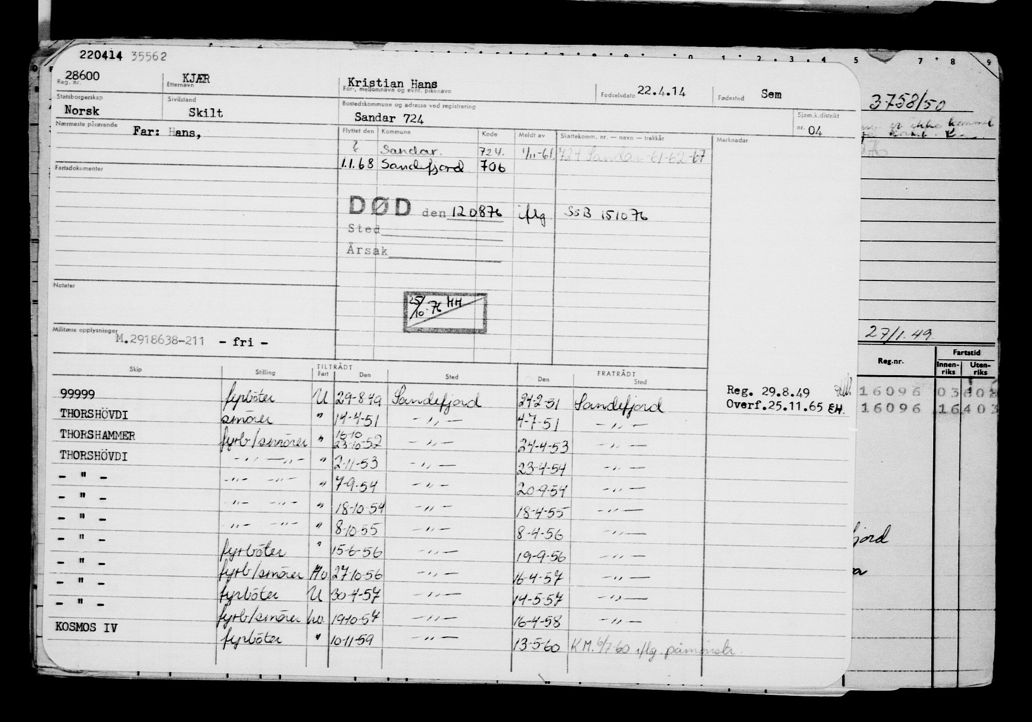 Direktoratet for sjømenn, AV/RA-S-3545/G/Gb/L0120: Hovedkort, 1914, p. 192