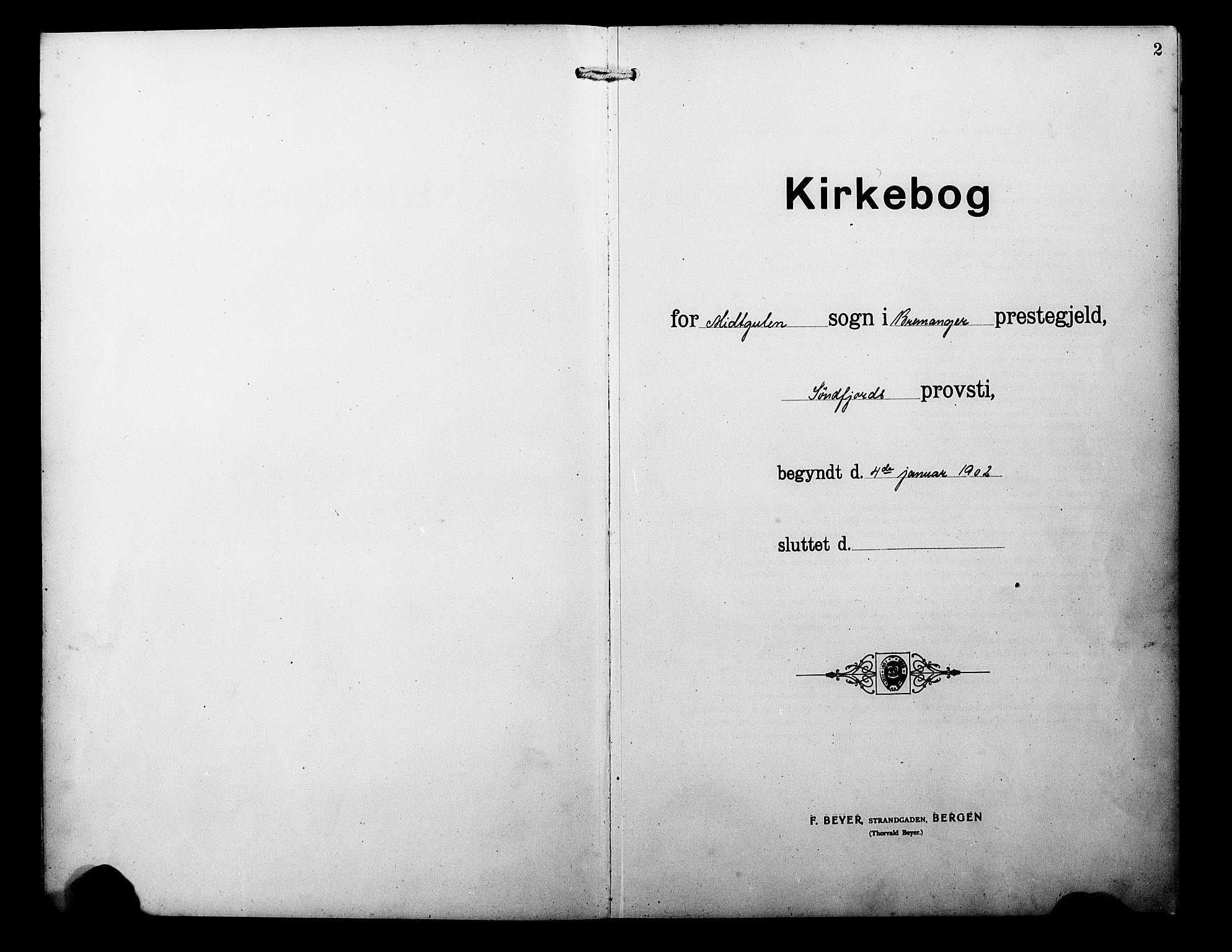Davik sokneprestembete, SAB/A-79701/H/Hab/Habb/L0001: Parish register (copy) no. B 1, 1903-1928, p. 2