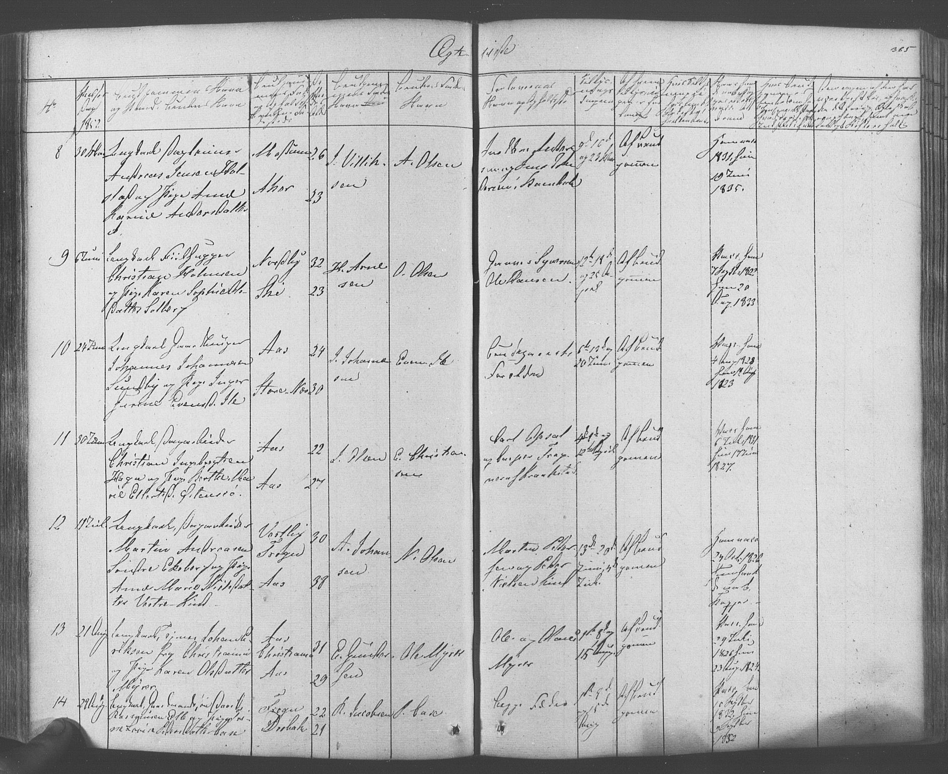 Ås prestekontor Kirkebøker, AV/SAO-A-10894/F/Fa/L0006: Parish register (official) no. I 6, 1841-1853, p. 364-365