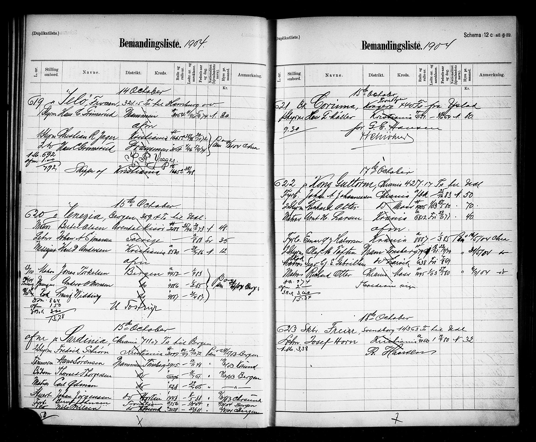 Oslo mønstringskontor, AV/SAO-A-10569g/G/Ga/L0009: Mønstringsjournal, 1904-1906, p. 51