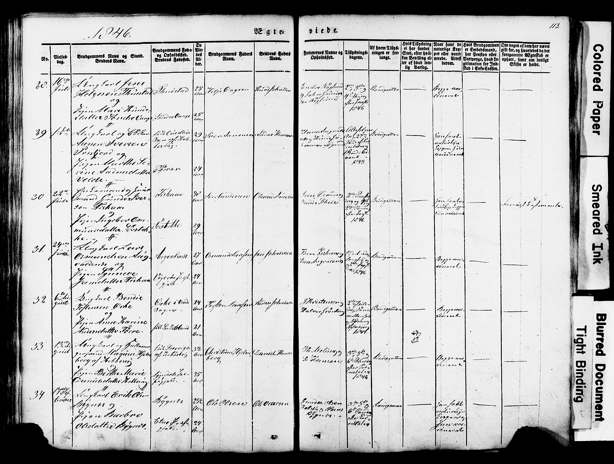 Avaldsnes sokneprestkontor, SAST/A -101851/H/Ha/Haa/L0007: Parish register (official) no. A 7, 1841-1853, p. 113