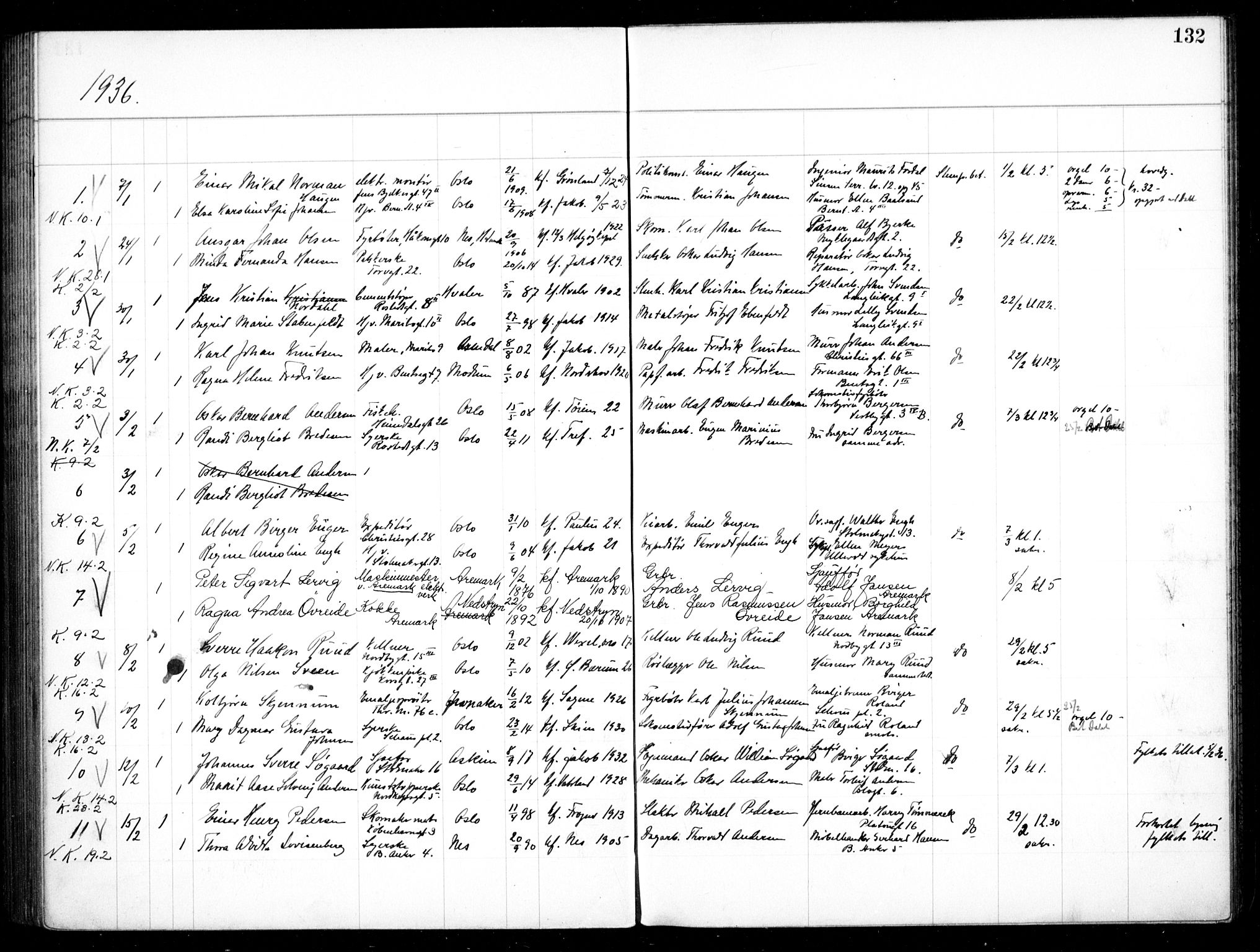 Jakob prestekontor Kirkebøker, AV/SAO-A-10850/H/Ha/L0001: Banns register no. 1, 1917-1938, p. 132