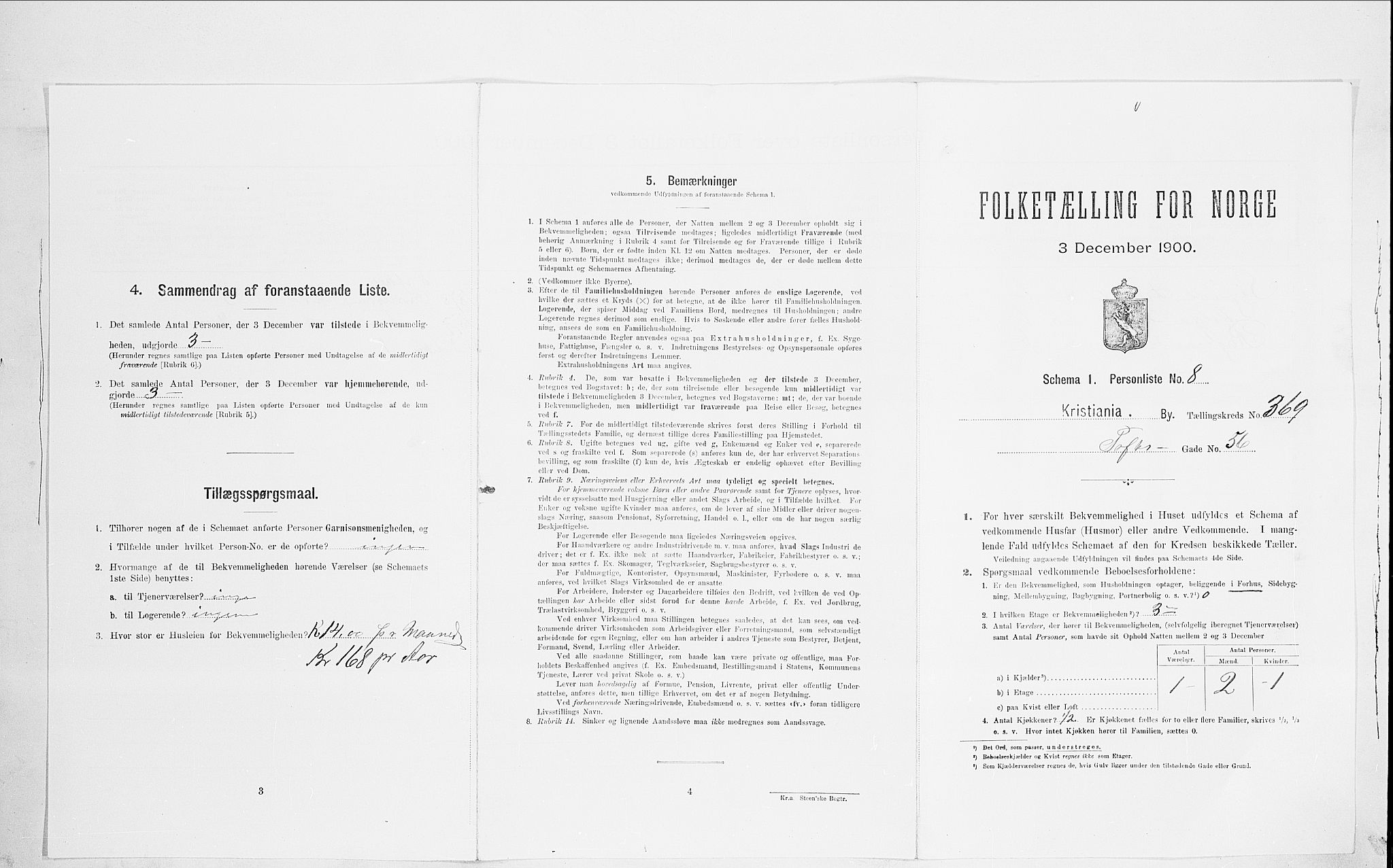 SAO, 1900 census for Kristiania, 1900, p. 101888