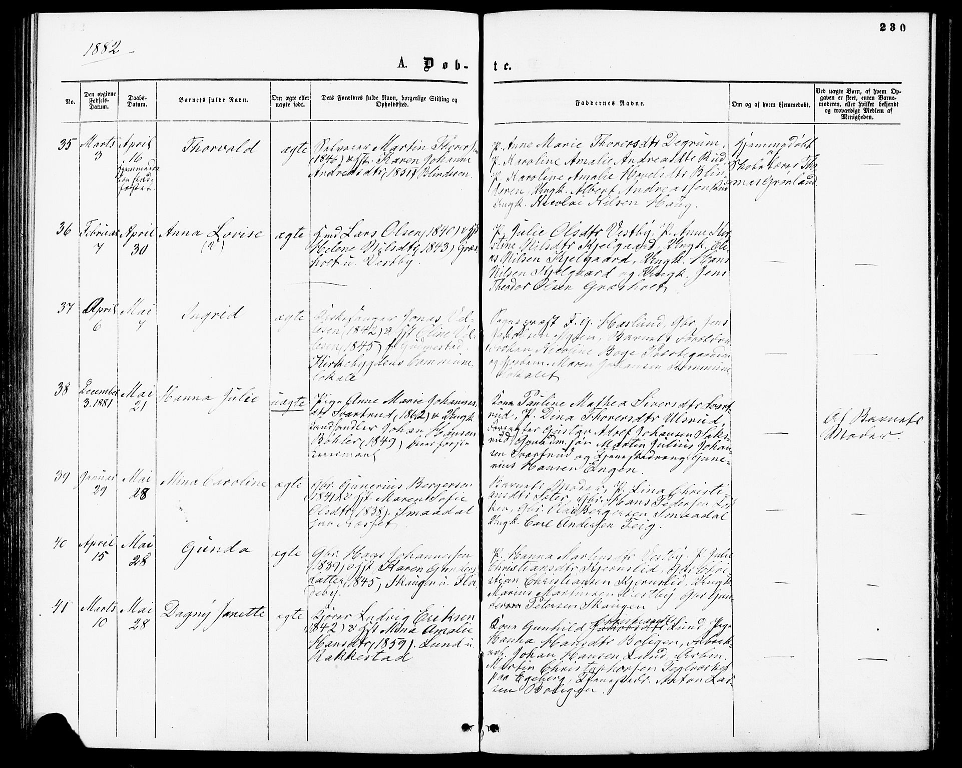 Enebakk prestekontor Kirkebøker, SAO/A-10171c/F/Fa/L0011: Parish register (official) no. I 11, 1862-1882, p. 230