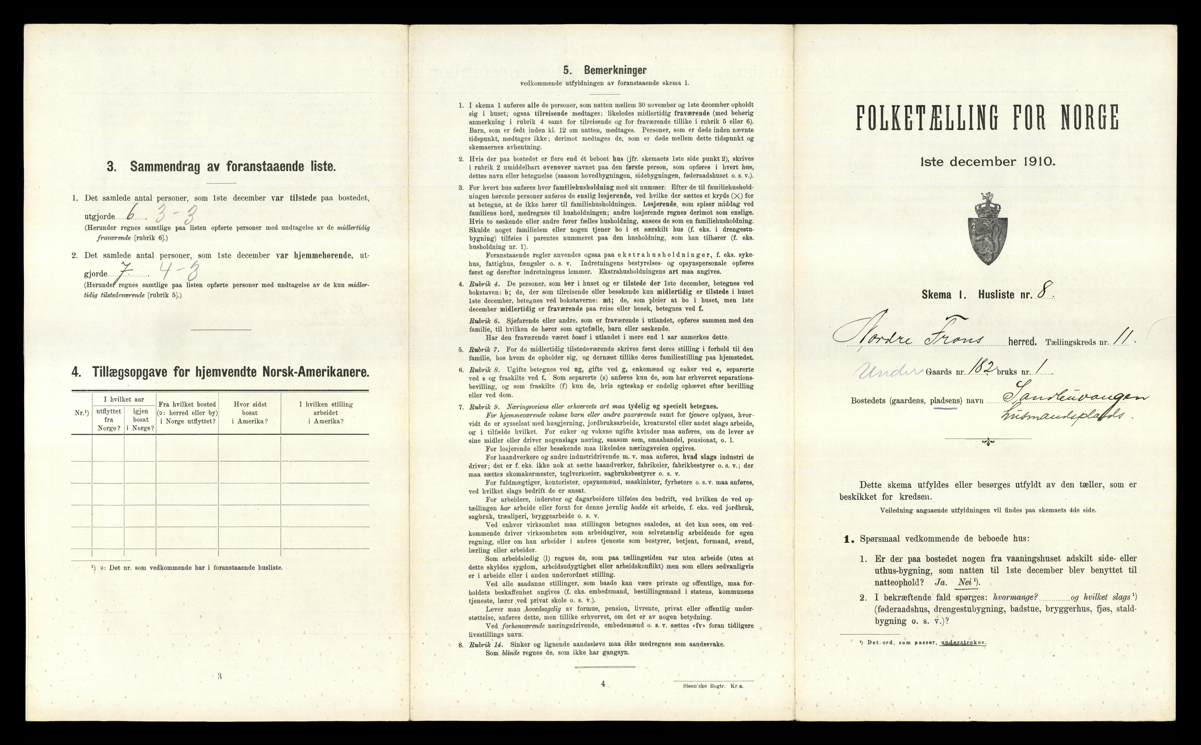 RA, 1910 census for Nord-Fron, 1910, p. 1384