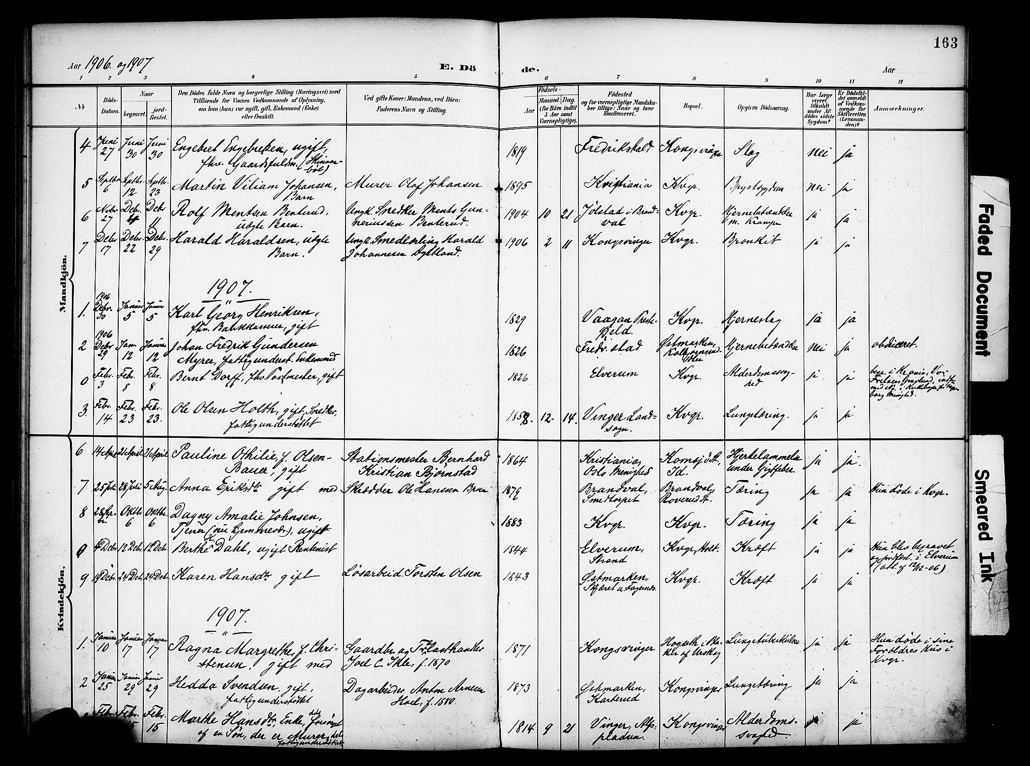 Vinger prestekontor, SAH/PREST-024/H/Ha/Haa/L0016: Parish register (official) no. 16, 1898-1920, p. 163
