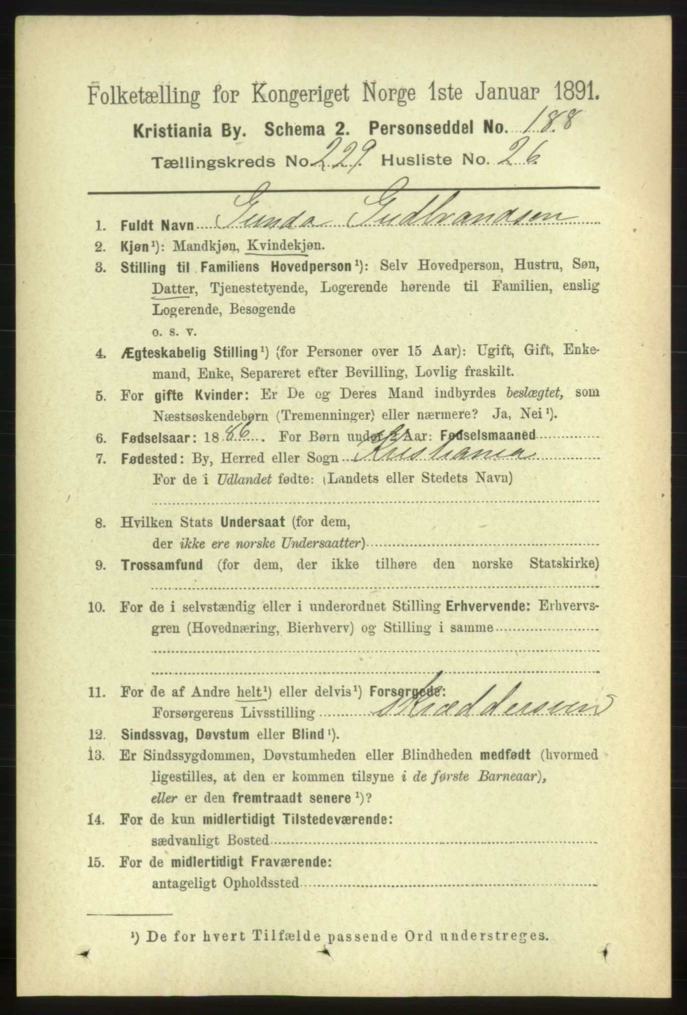 RA, 1891 census for 0301 Kristiania, 1891, p. 141338