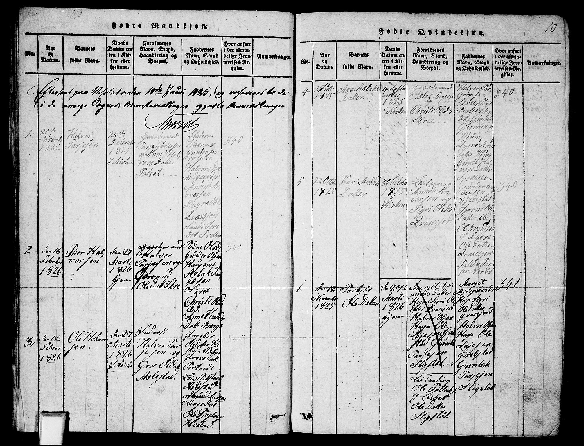Fyresdal kirkebøker, SAKO/A-263/G/Ga/L0003: Parish register (copy) no. I 3, 1815-1863, p. 10