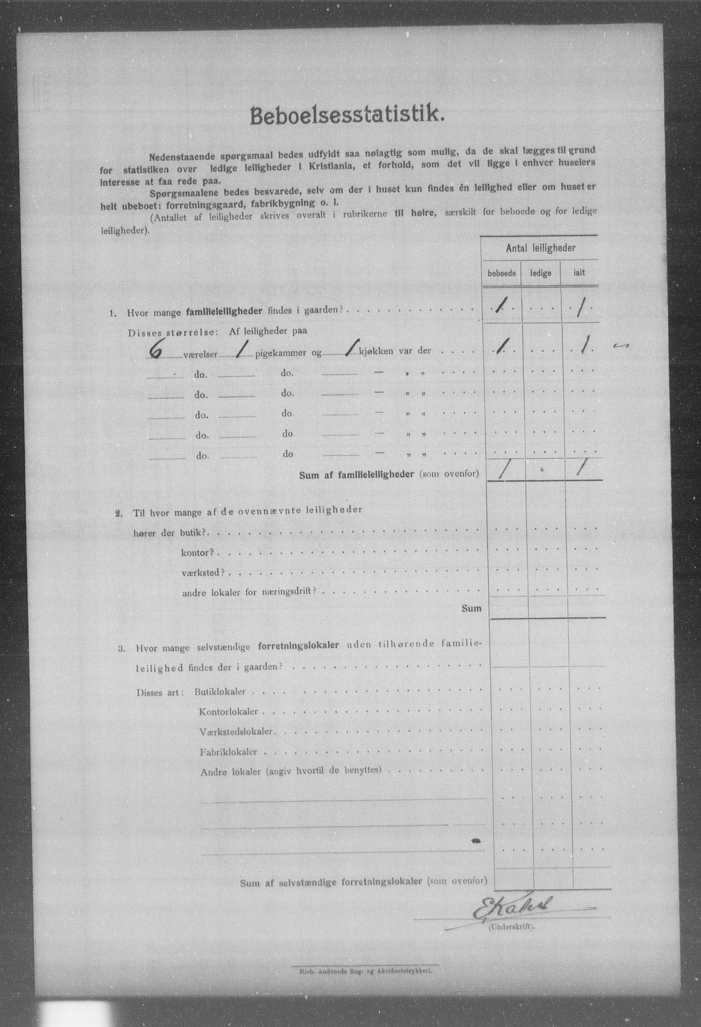 OBA, Municipal Census 1904 for Kristiania, 1904, p. 447