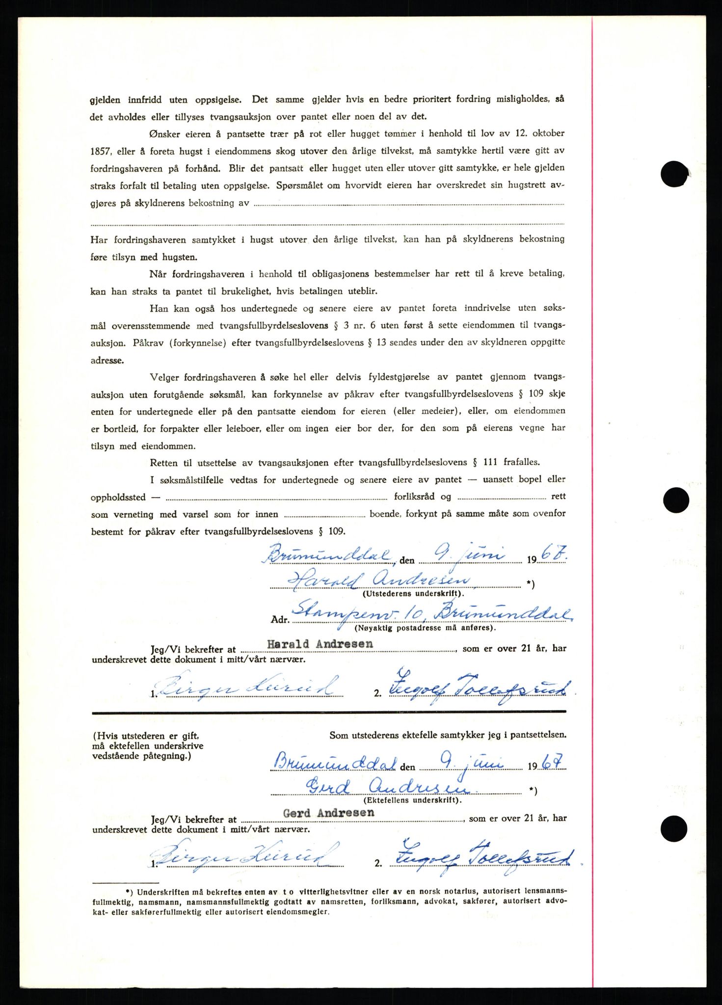 Nord-Hedmark sorenskriveri, SAH/TING-012/H/Hb/Hbf/L0071: Mortgage book no. B71, 1967-1967, Diary no: : 2816/1967