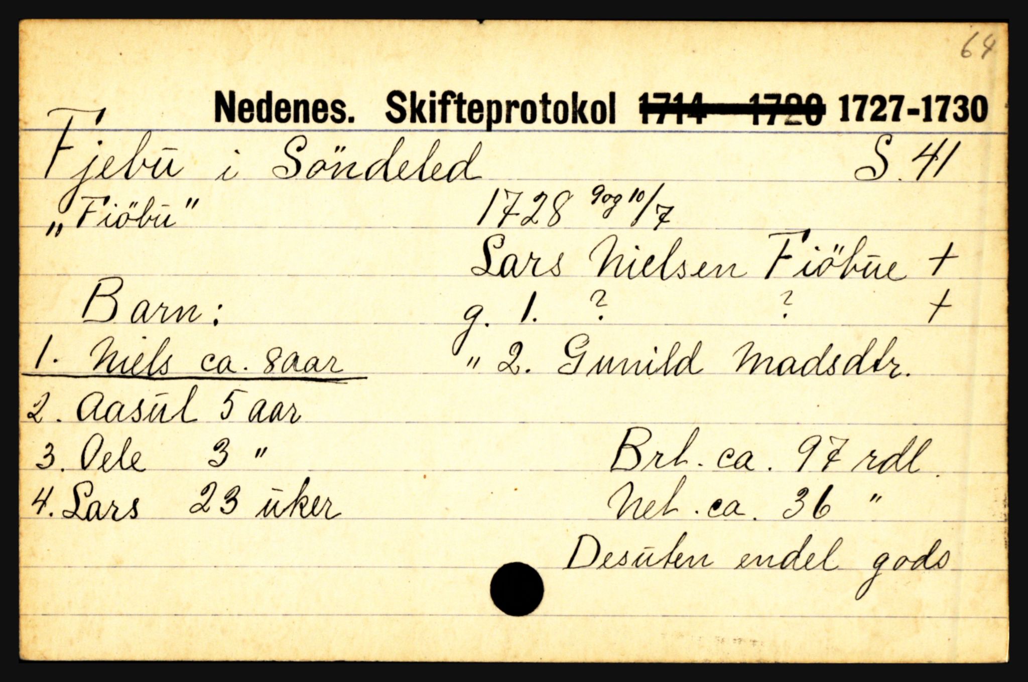 Nedenes sorenskriveri før 1824, AV/SAK-1221-0007/H, p. 6735