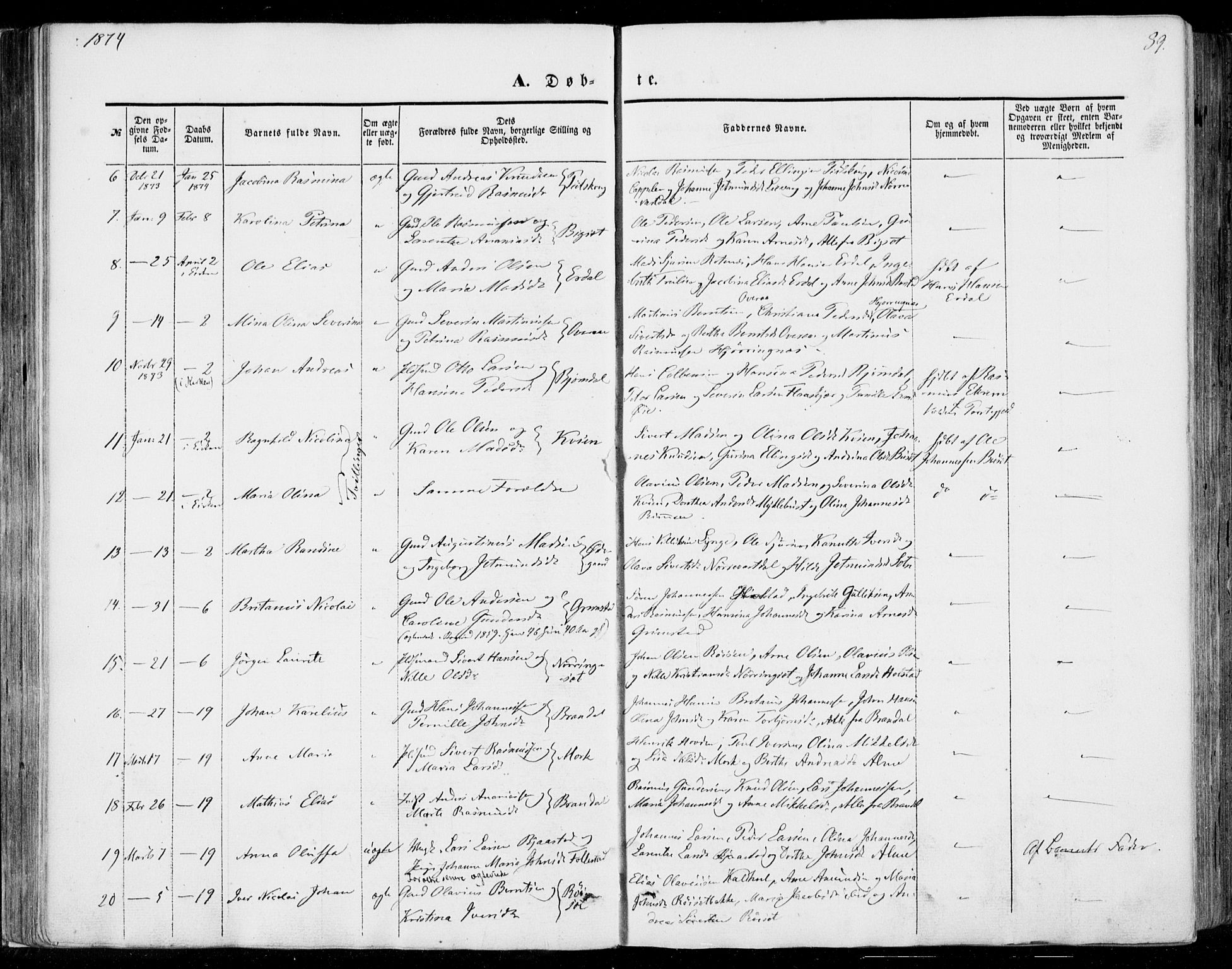 Ministerialprotokoller, klokkerbøker og fødselsregistre - Møre og Romsdal, SAT/A-1454/510/L0121: Parish register (official) no. 510A01, 1848-1877, p. 89