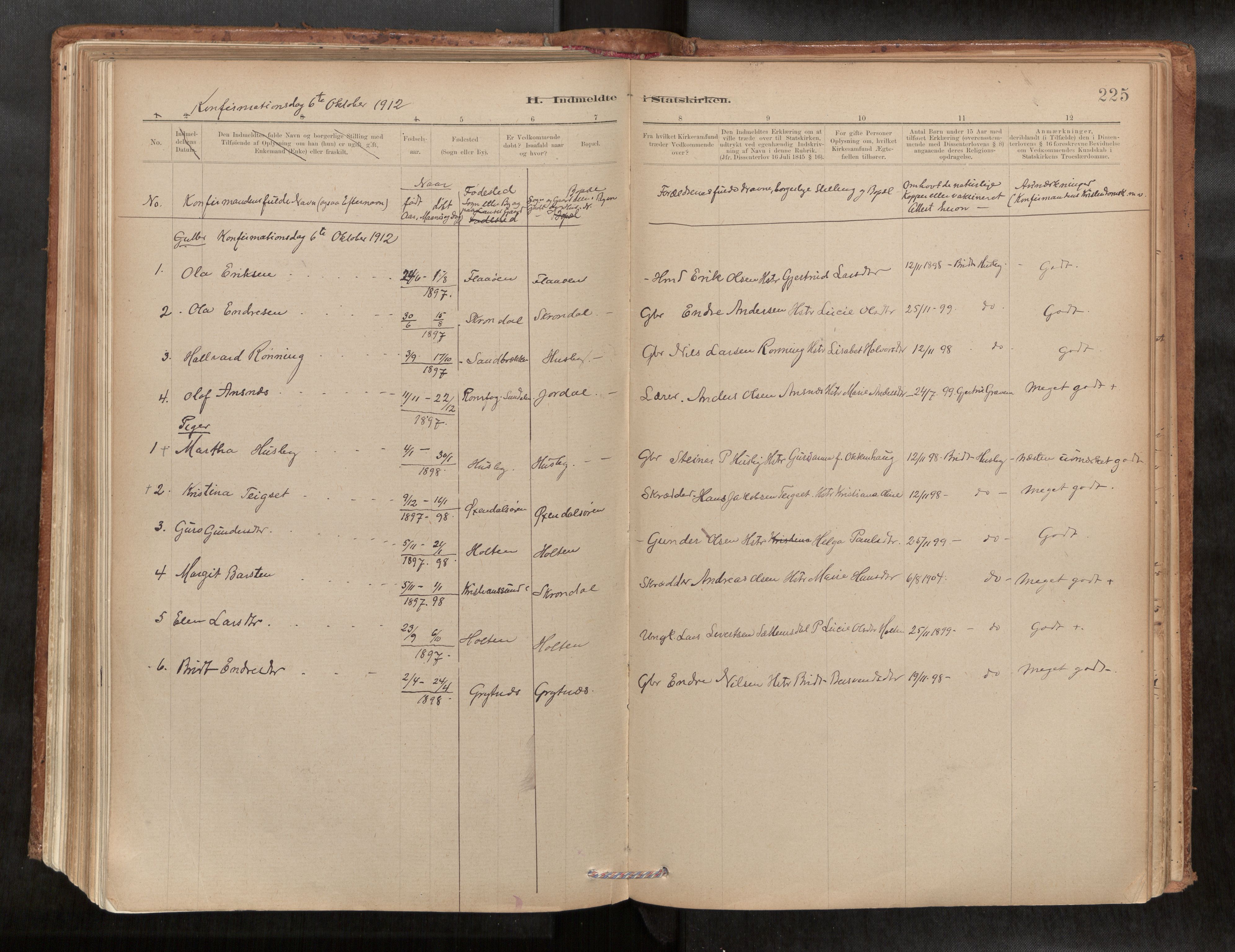 Ministerialprotokoller, klokkerbøker og fødselsregistre - Møre og Romsdal, SAT/A-1454/588/L1006: Parish register (official) no. 588A03, 1886-1912, p. 225