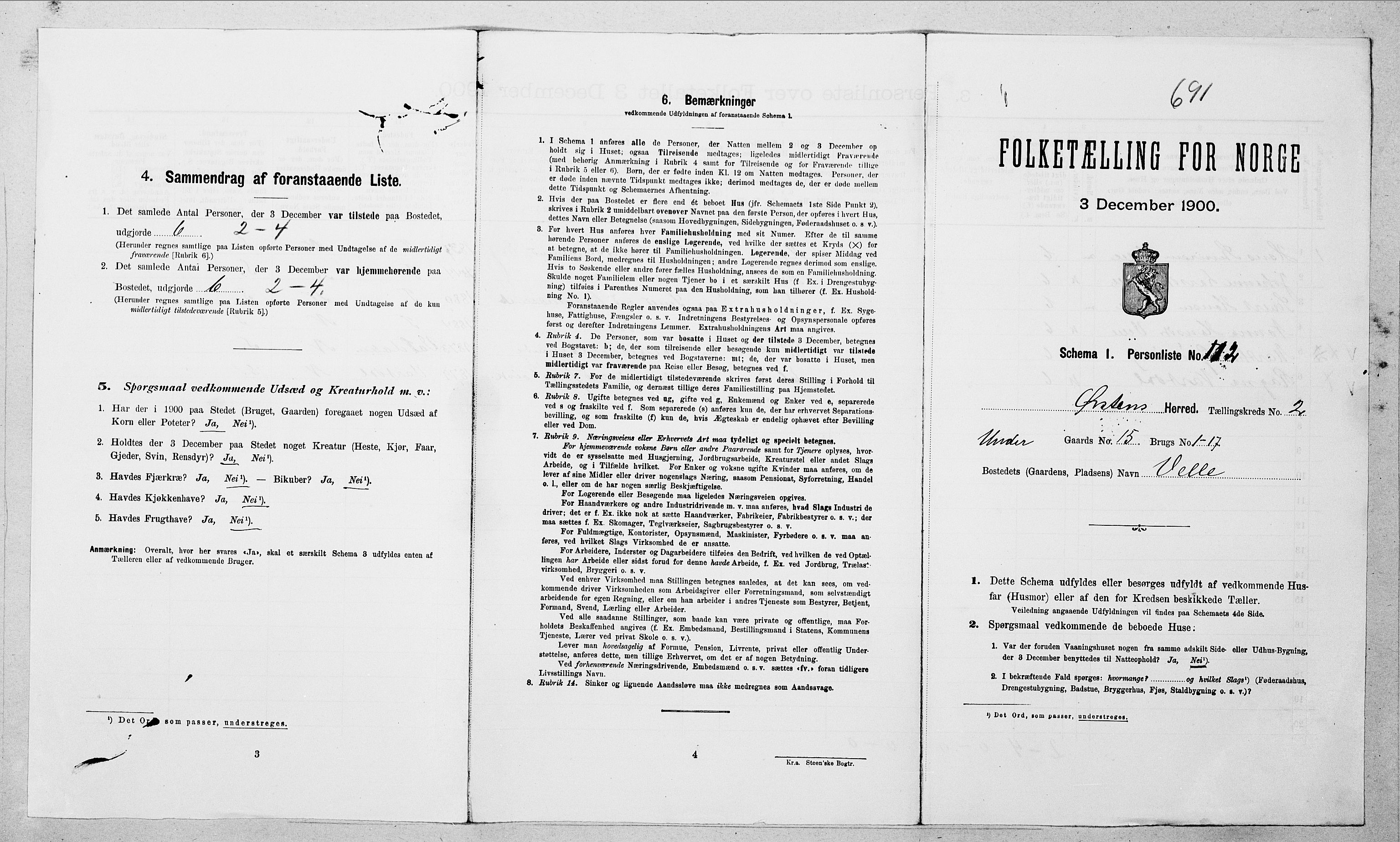 SAT, 1900 census for Ørsta, 1900, p. 364