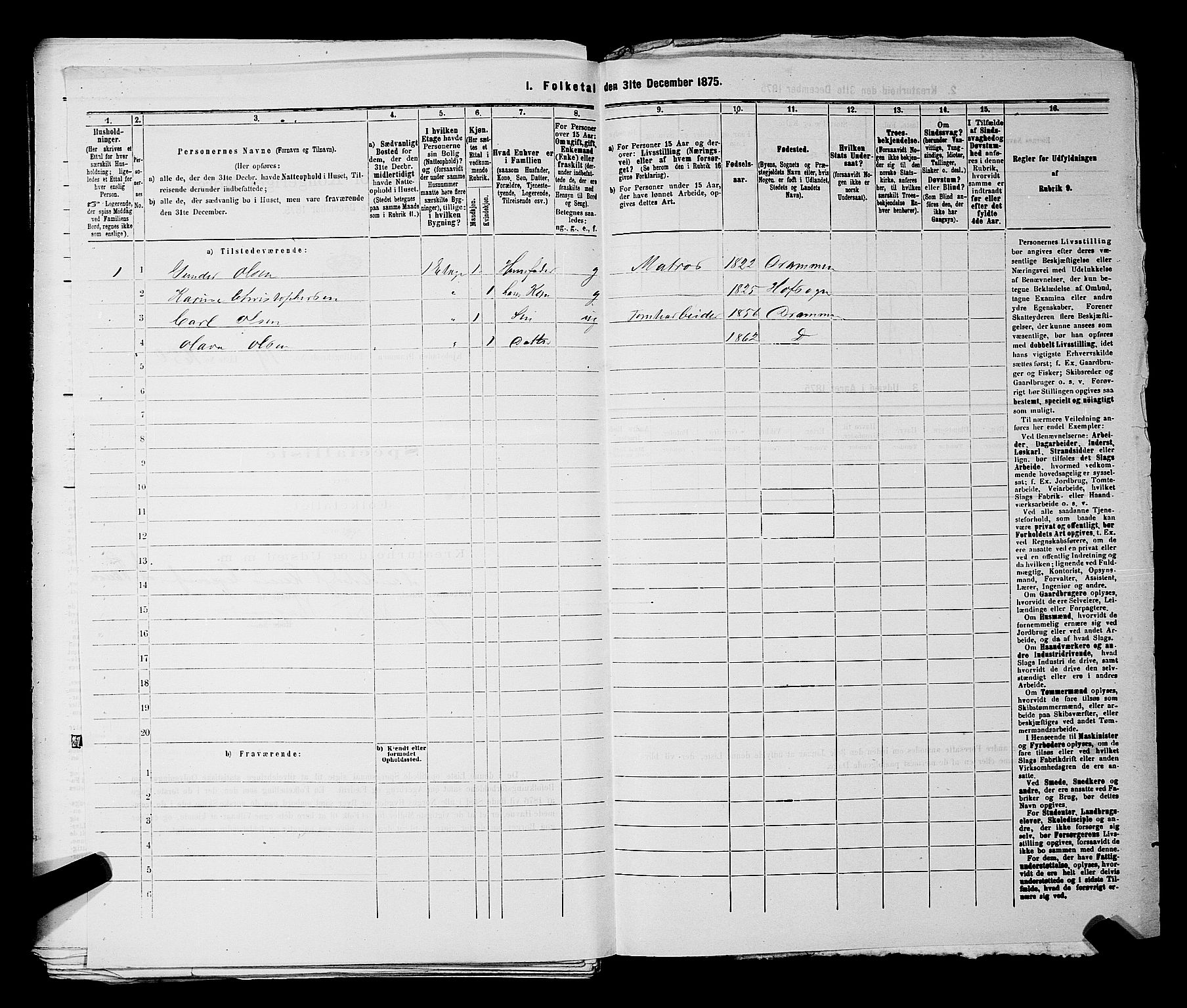 SAKO, 1875 census for 0602 Drammen, 1875, p. 2079