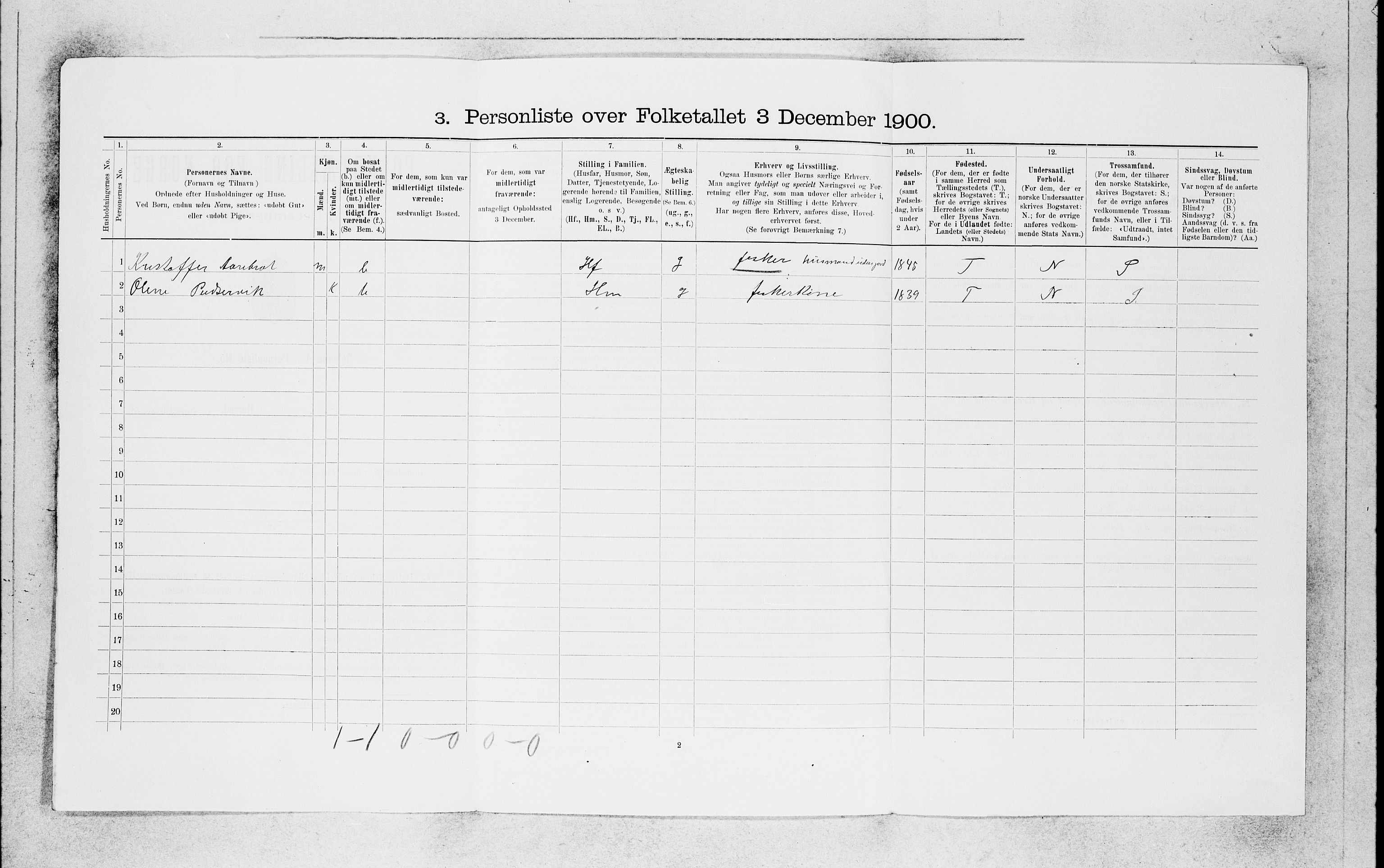 SAB, 1900 census for Kinn, 1900, p. 1293