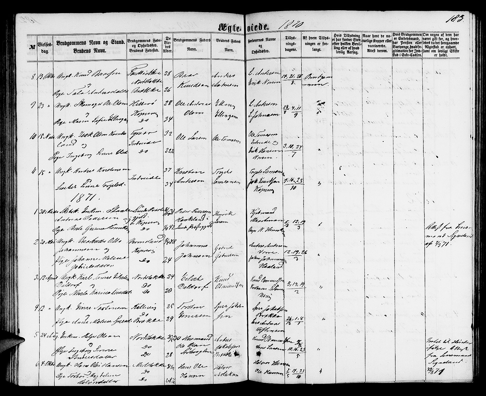 Avaldsnes sokneprestkontor, SAST/A -101851/H/Ha/Hab/L0004: Parish register (copy) no. B 4, 1861-1876, p. 183