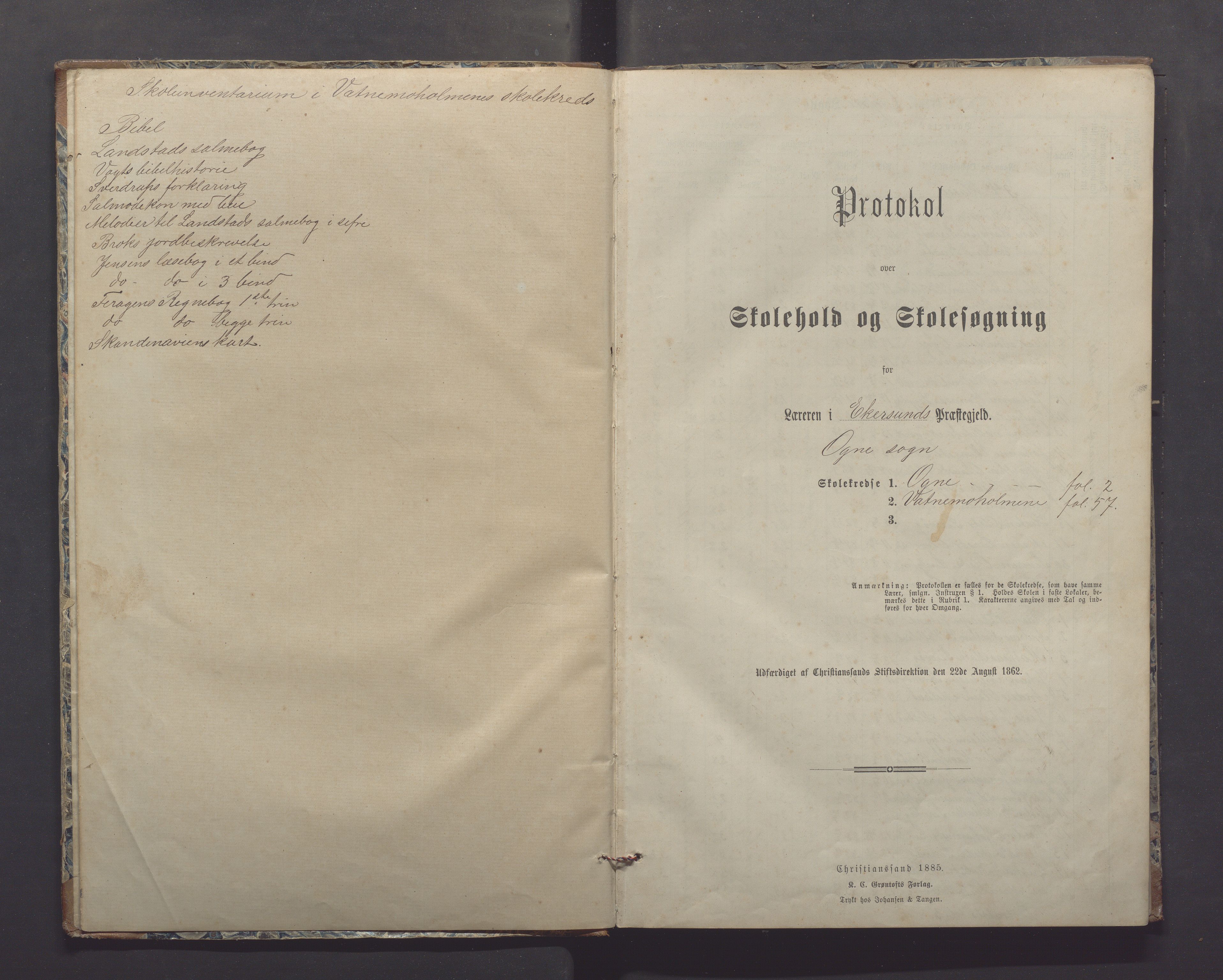 Ogna kommune - Ogna skule, IKAR/K-100920/H/L0001: Skuleprotokoll, 1887-1898