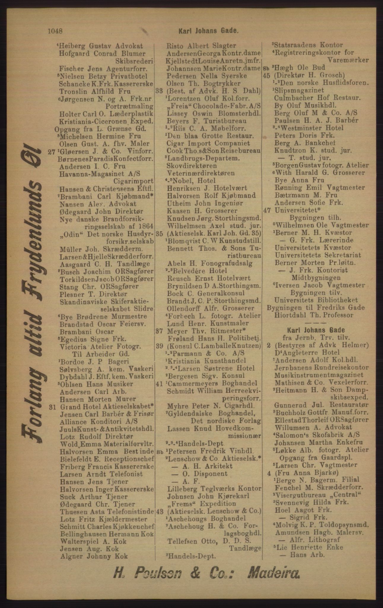 Kristiania/Oslo adressebok, PUBL/-, 1905, p. 1048