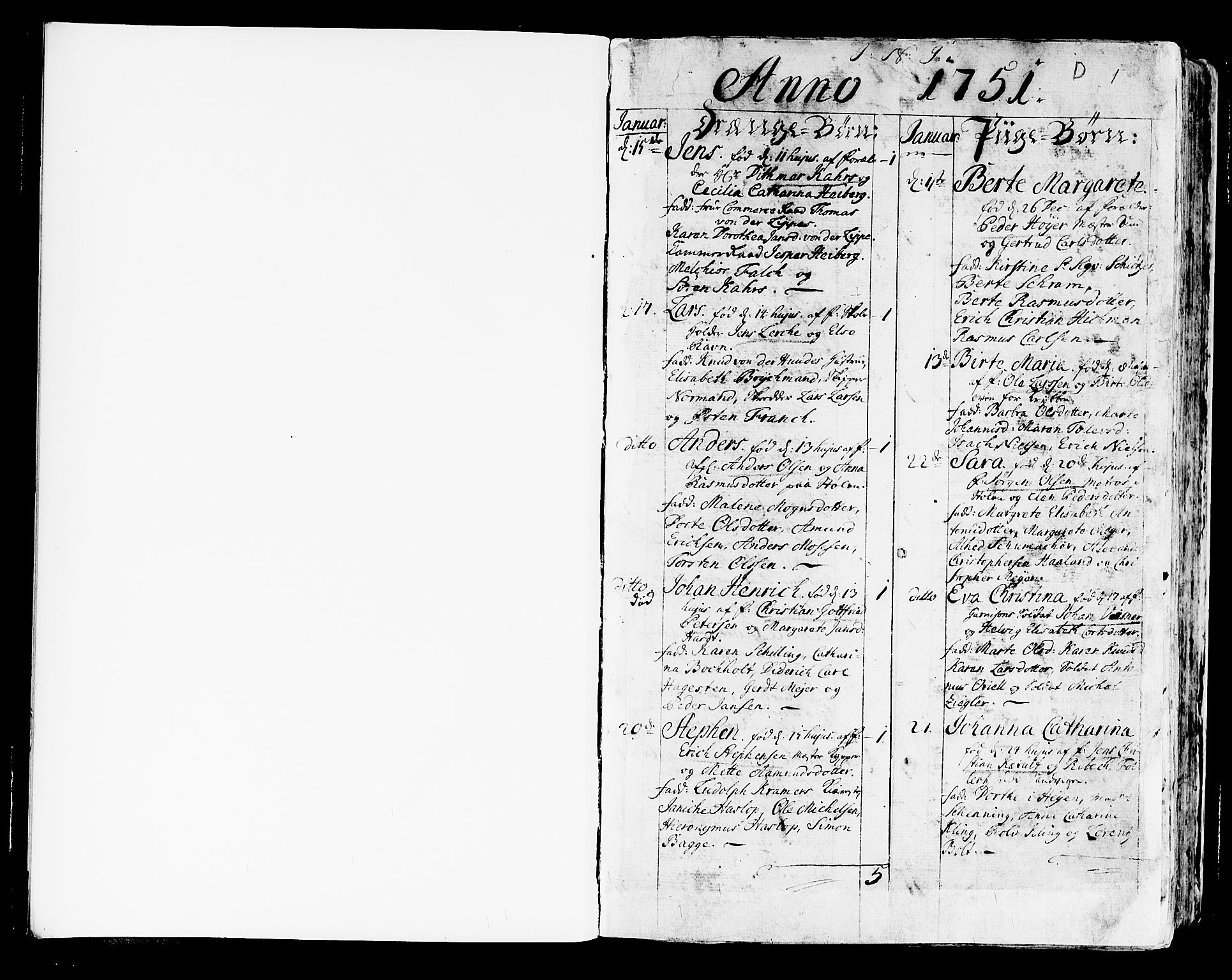 Korskirken sokneprestembete, SAB/A-76101/H/Haa/L0005: Parish register (official) no. A 5, 1751-1789, p. 1