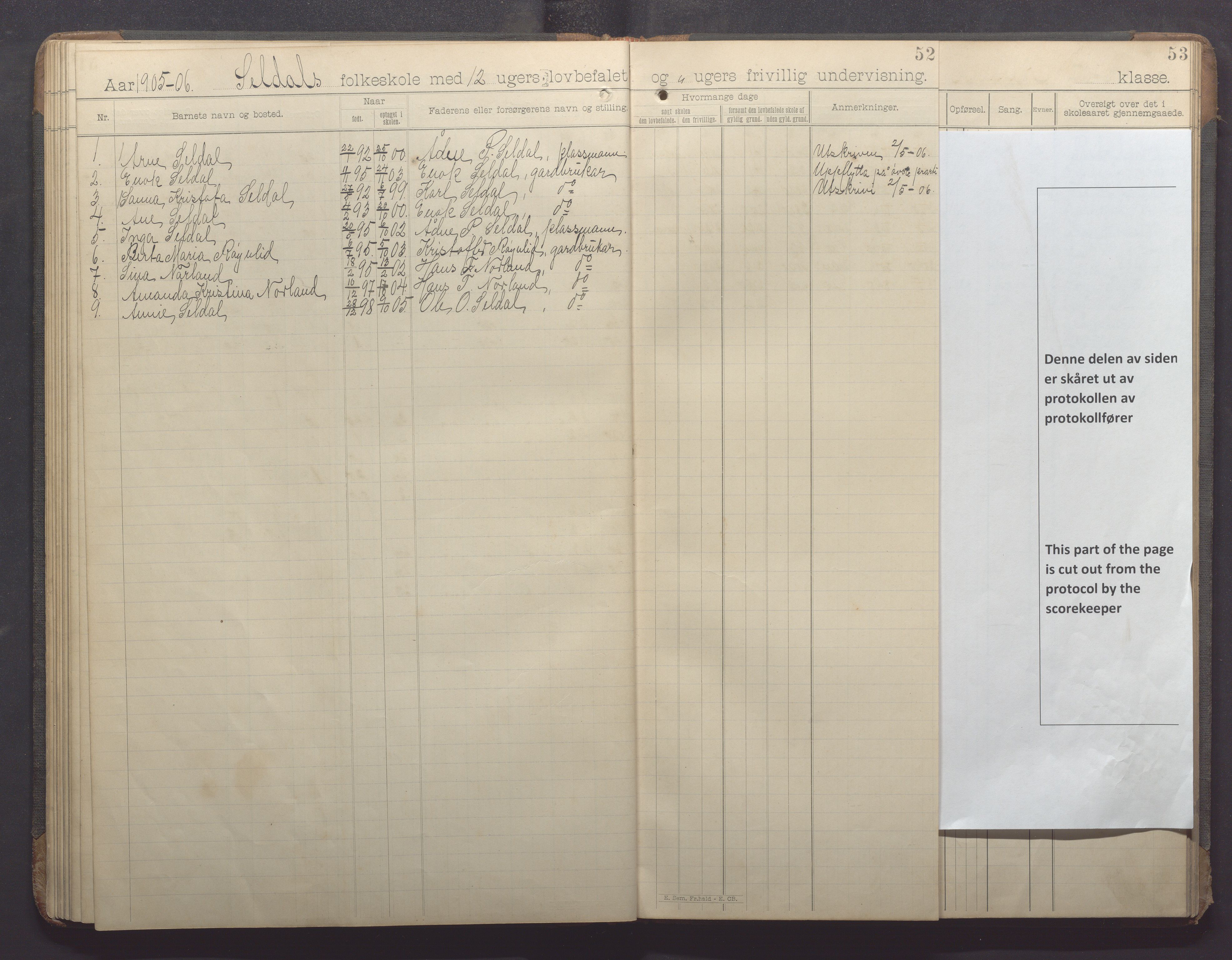 Høle kommune - Oltesvik skole, IKAR/K-100031/H/L0001: Skoleprotokoll, 1894-1915, p. 52