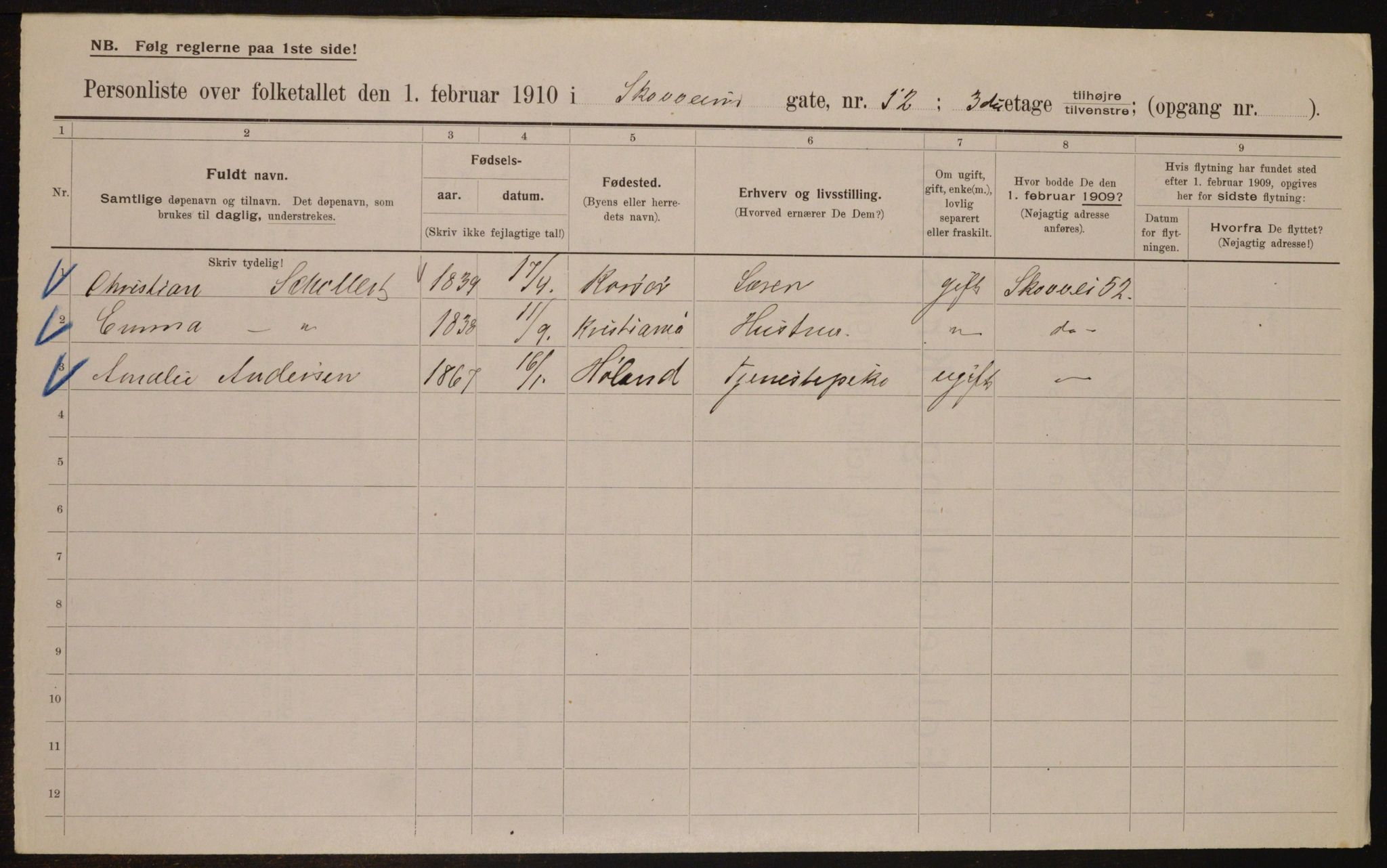 OBA, Municipal Census 1910 for Kristiania, 1910, p. 92429