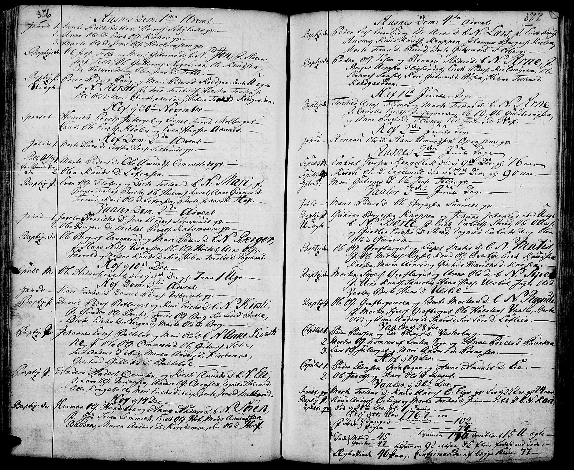 Hof prestekontor, AV/SAH-PREST-038/H/Ha/Haa/L0003: Parish register (official) no. 3, 1750-1789, p. 376-377