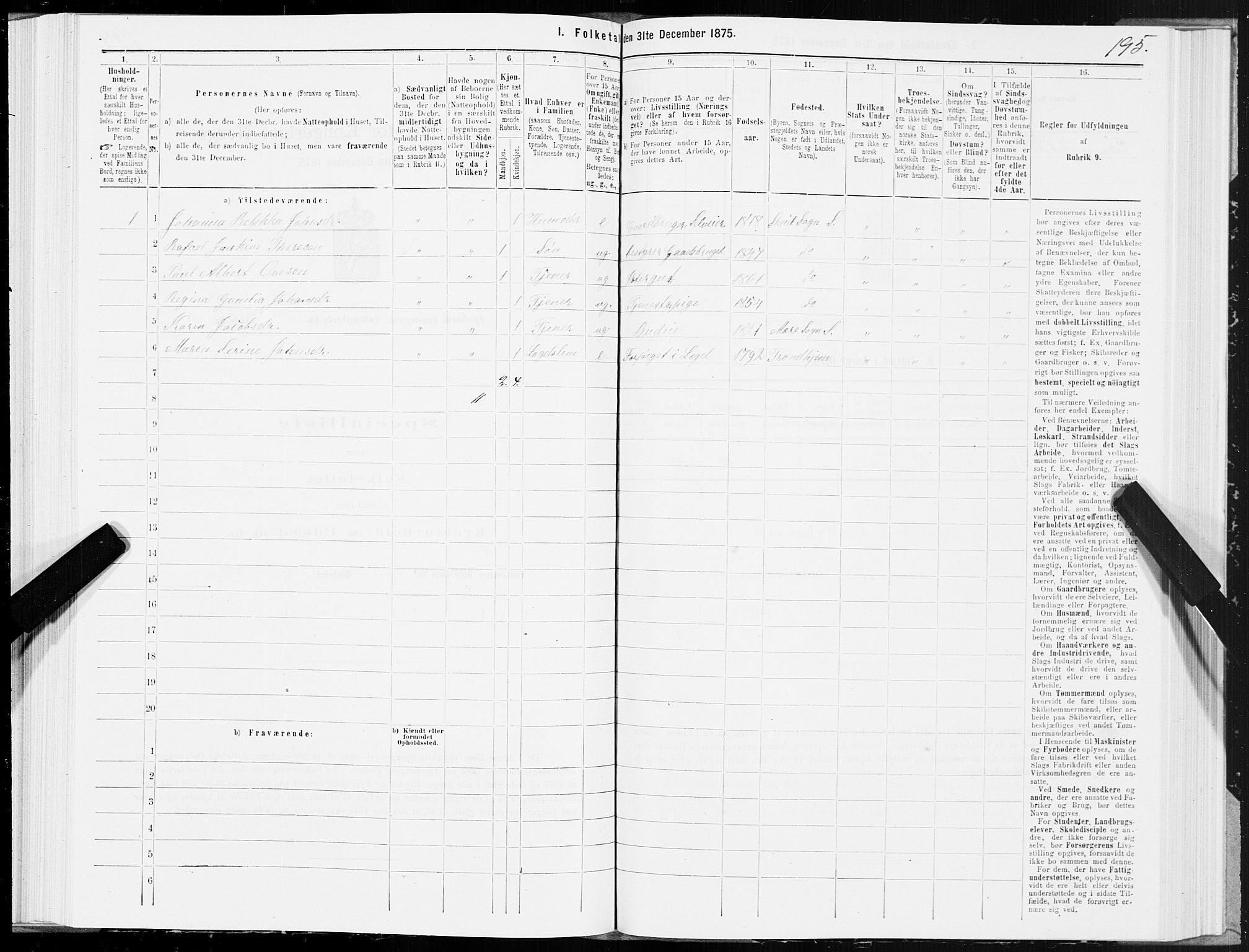 SAT, 1875 census for 1731P Sparbu, 1875, p. 4195