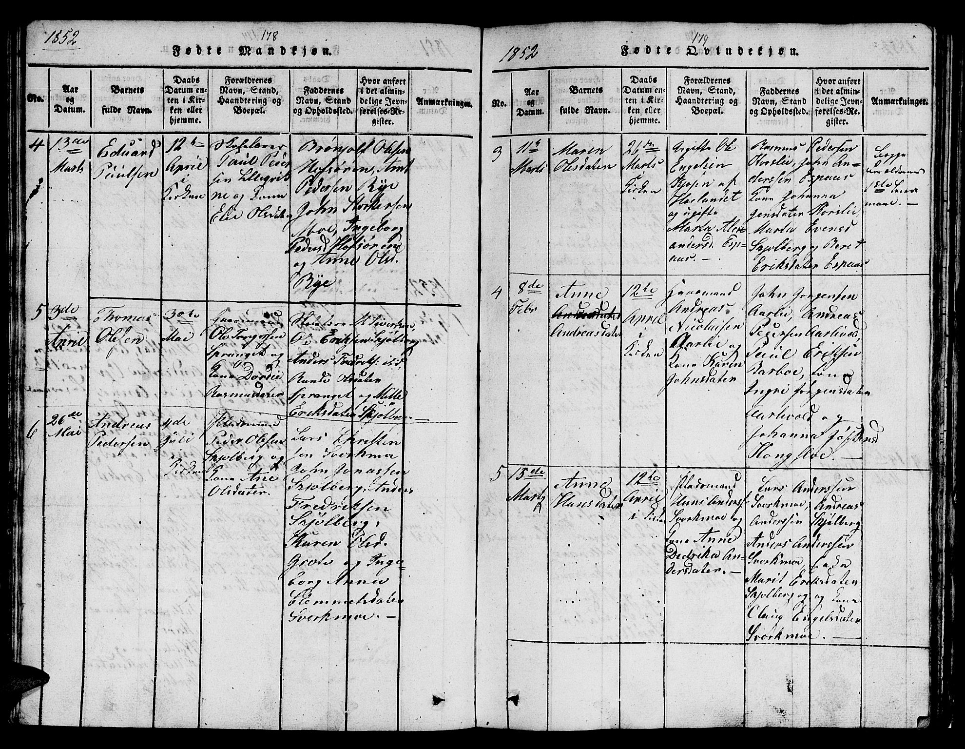 Ministerialprotokoller, klokkerbøker og fødselsregistre - Sør-Trøndelag, SAT/A-1456/671/L0842: Parish register (copy) no. 671C01, 1816-1867, p. 178-179