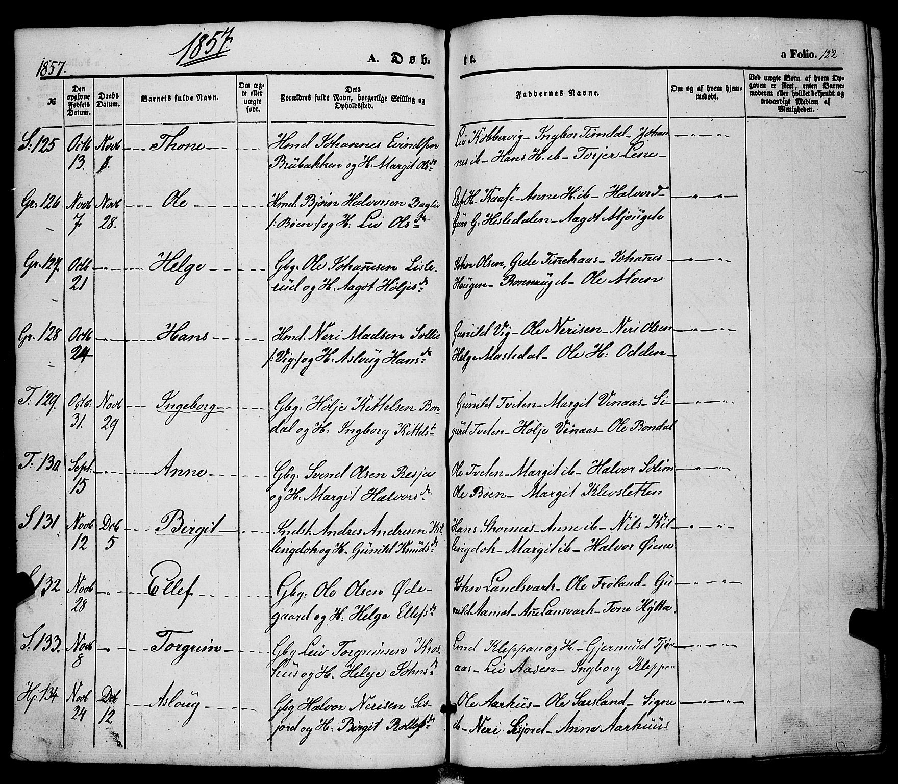 Hjartdal kirkebøker, SAKO/A-270/F/Fa/L0008: Parish register (official) no. I 8, 1844-1859, p. 122