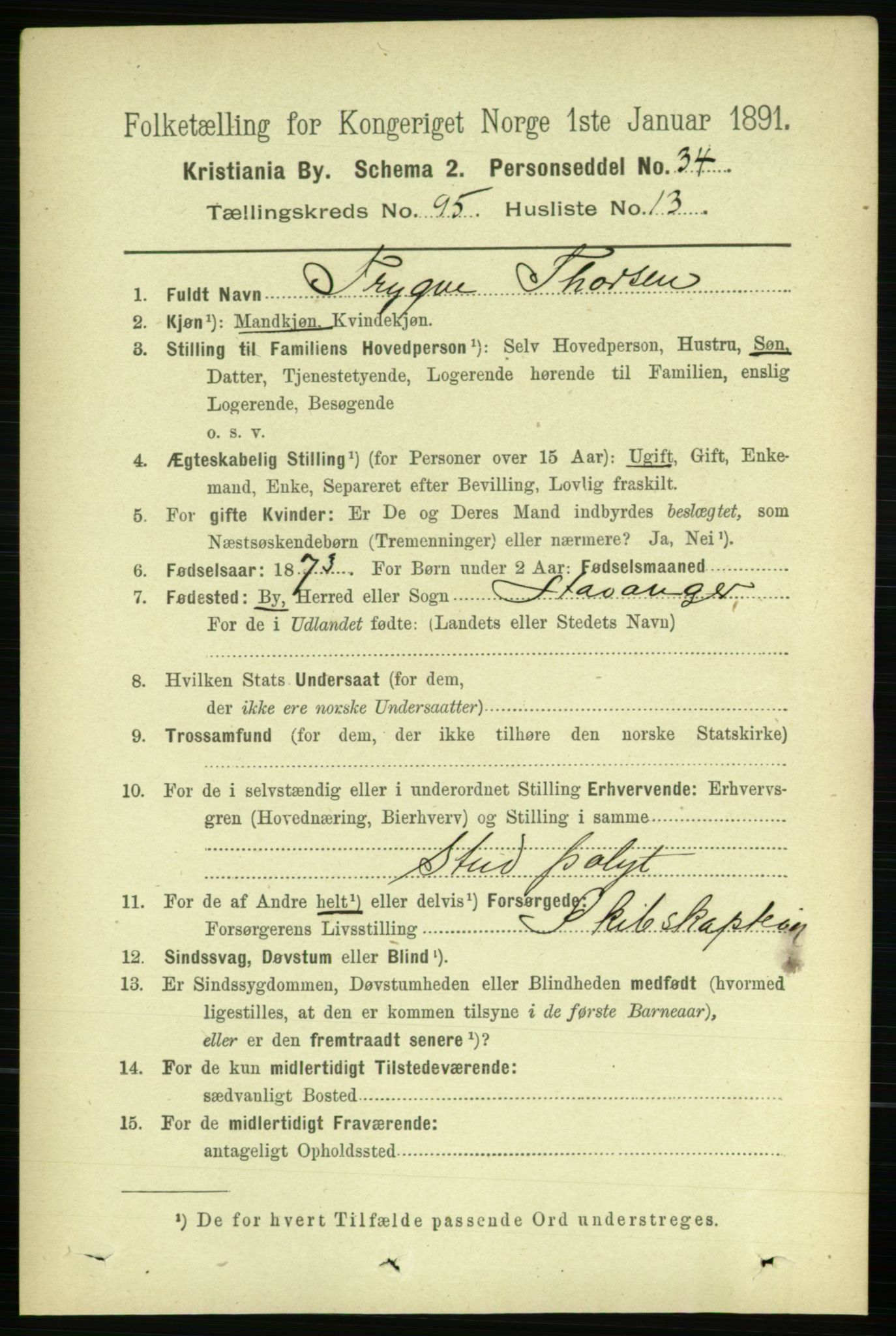 RA, 1891 census for 0301 Kristiania, 1891, p. 46506