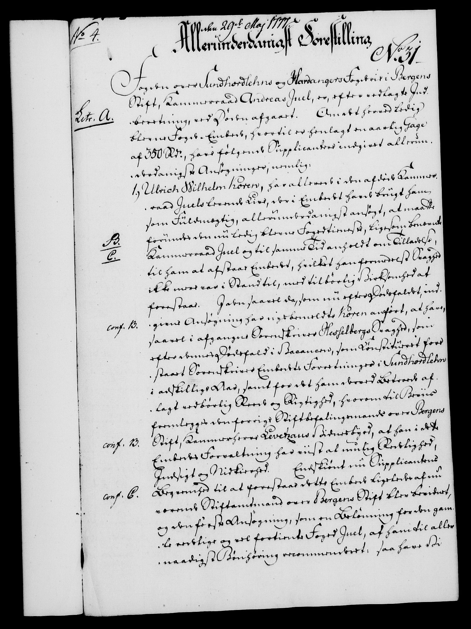 Rentekammeret, Kammerkanselliet, AV/RA-EA-3111/G/Gf/Gfa/L0059: Norsk relasjons- og resolusjonsprotokoll (merket RK 52.59), 1777, p. 163