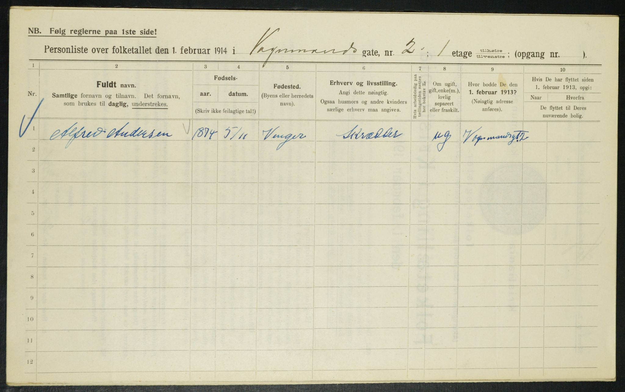 OBA, Municipal Census 1914 for Kristiania, 1914, p. 125146