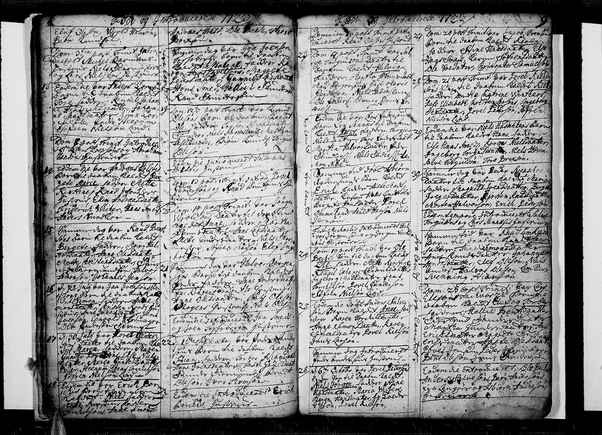 Risør sokneprestkontor, SAK/1111-0035/F/Fb/L0001: Parish register (copy) no. B 1, 1716-1747, p. 8-9