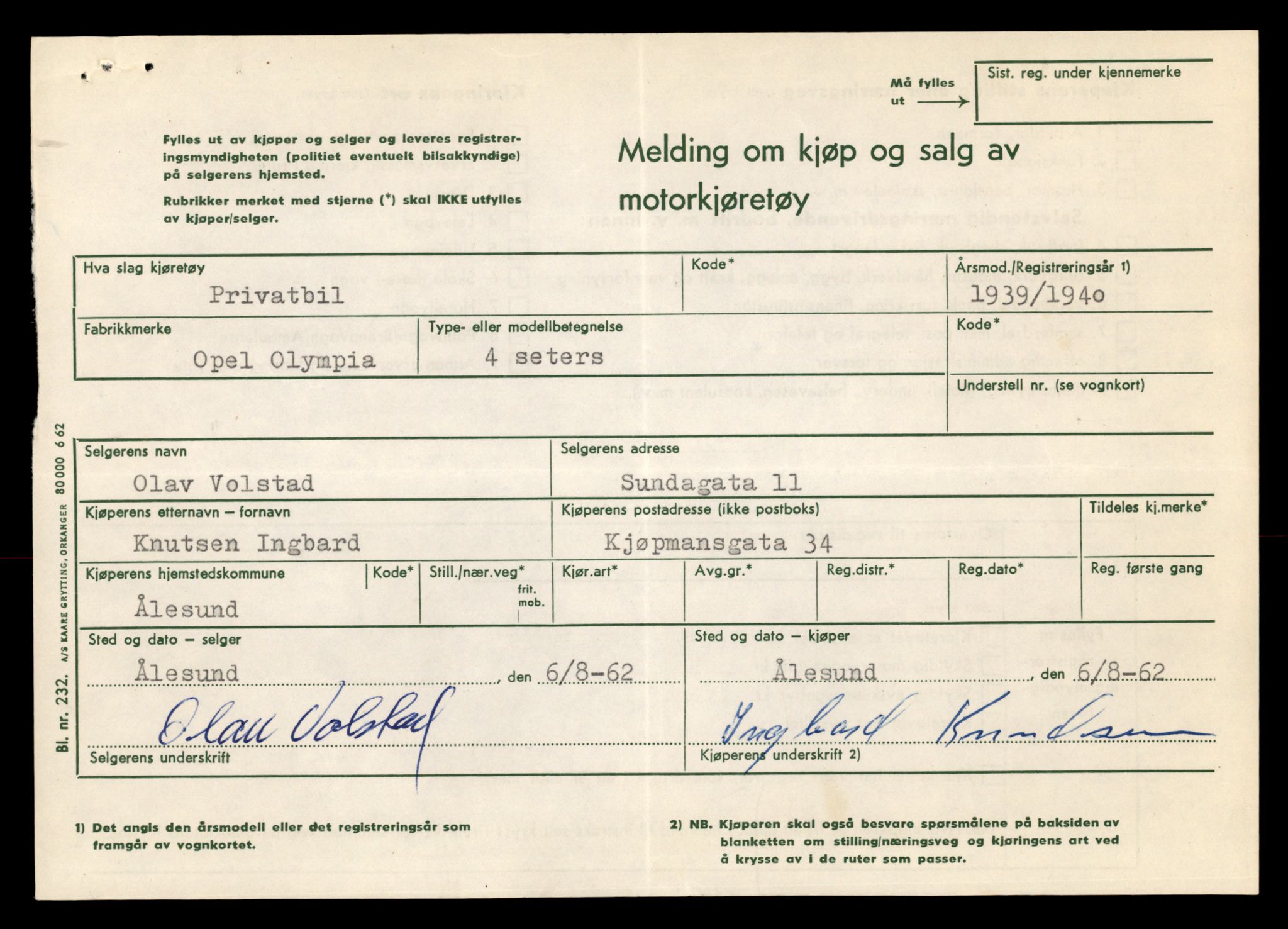 Møre og Romsdal vegkontor - Ålesund trafikkstasjon, SAT/A-4099/F/Fe/L0003: Registreringskort for kjøretøy T 232 - T 340, 1927-1998, p. 2590
