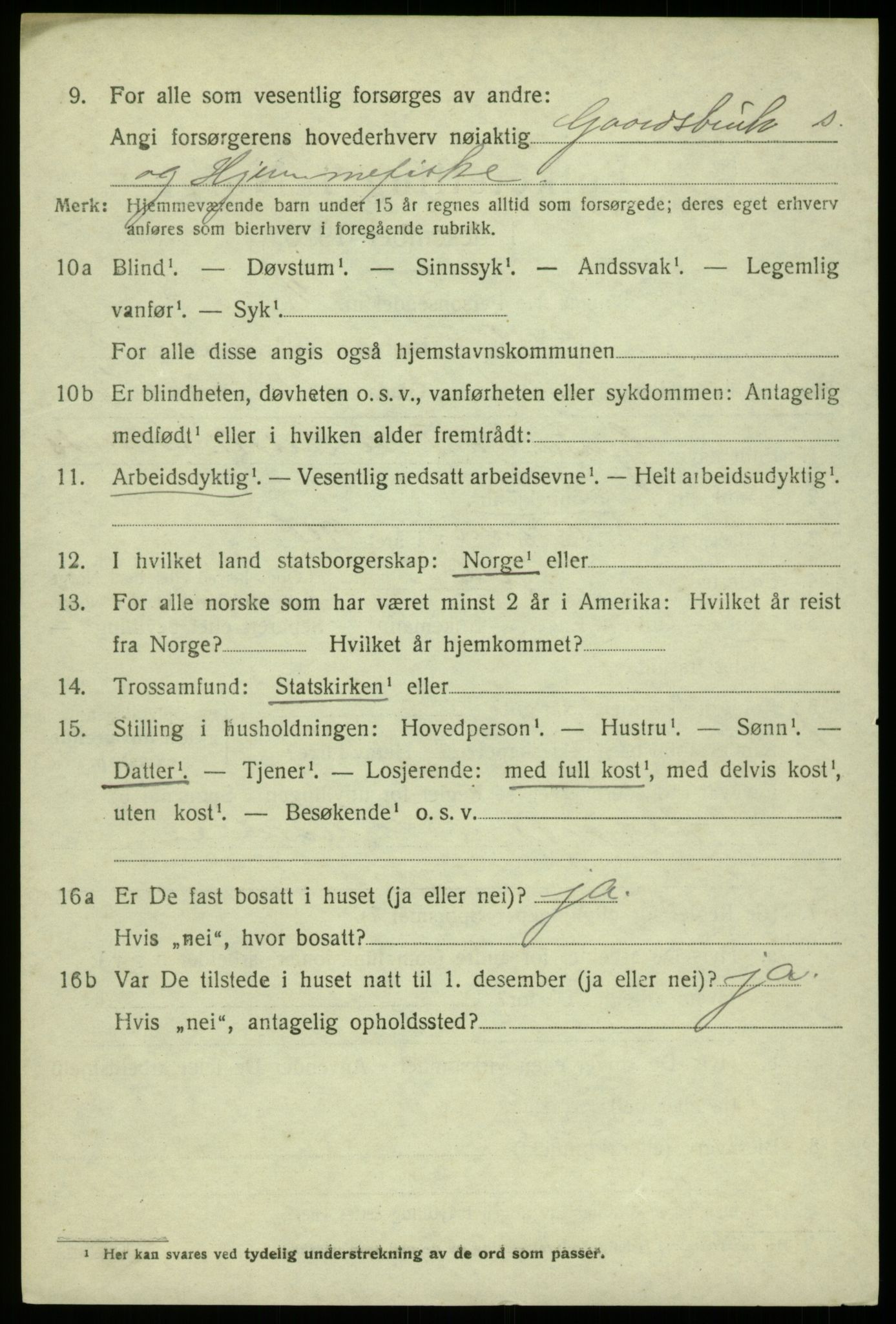 SAB, 1920 census for Fjell, 1920, p. 7125