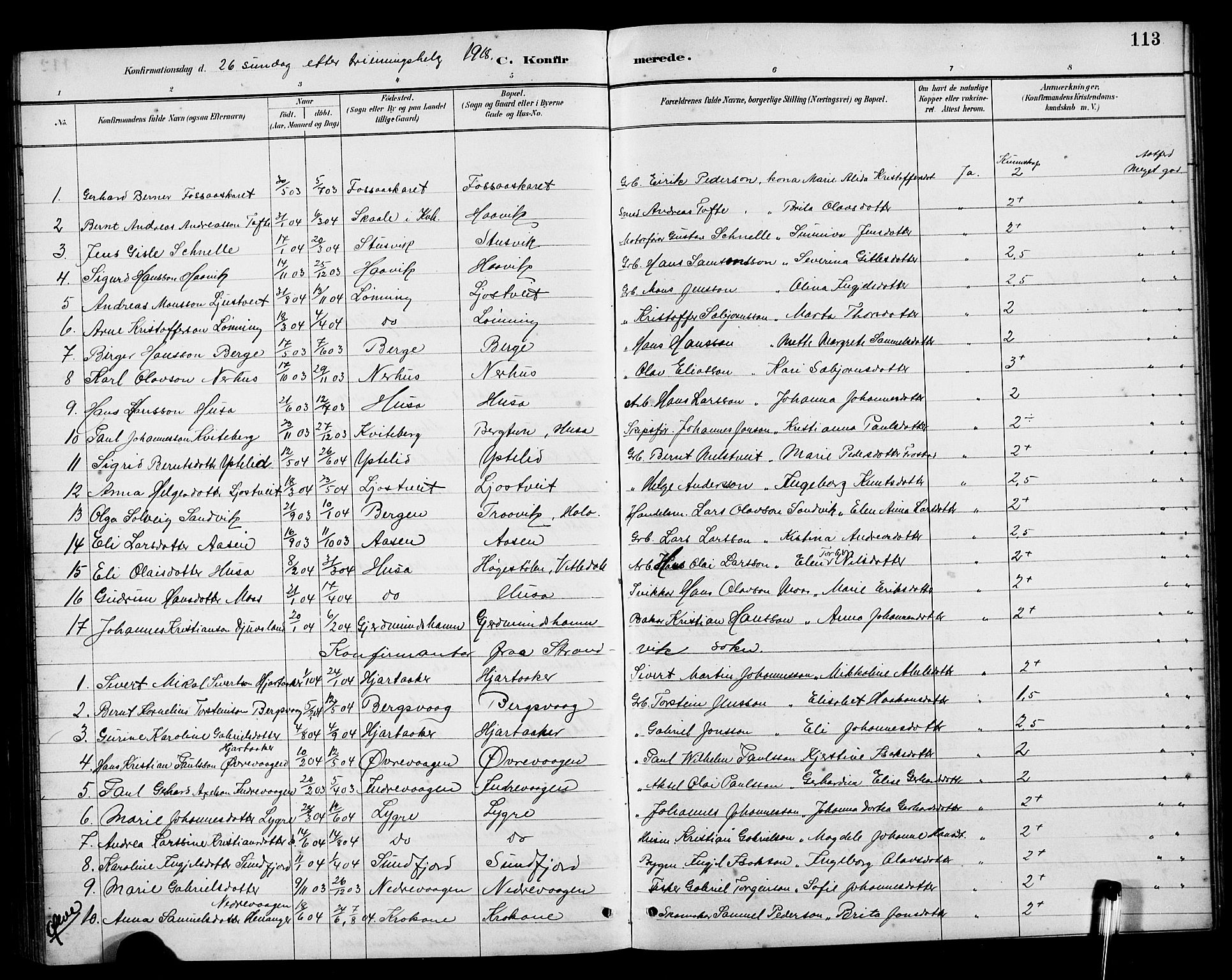 Kvinnherad sokneprestembete, SAB/A-76401/H/Hab: Parish register (copy) no. E 1, 1885-1921, p. 113