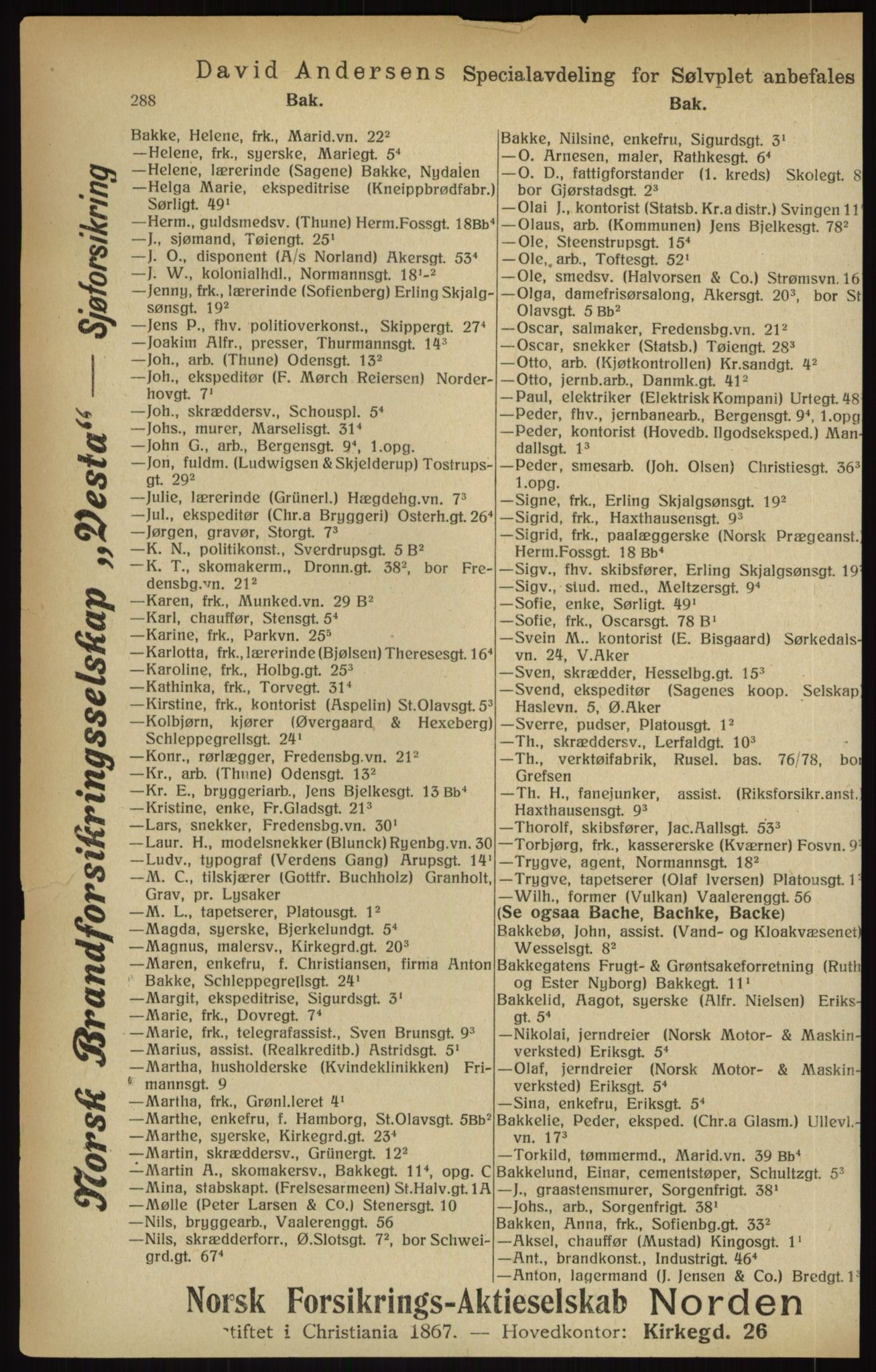 Kristiania/Oslo adressebok, PUBL/-, 1916, p. 288