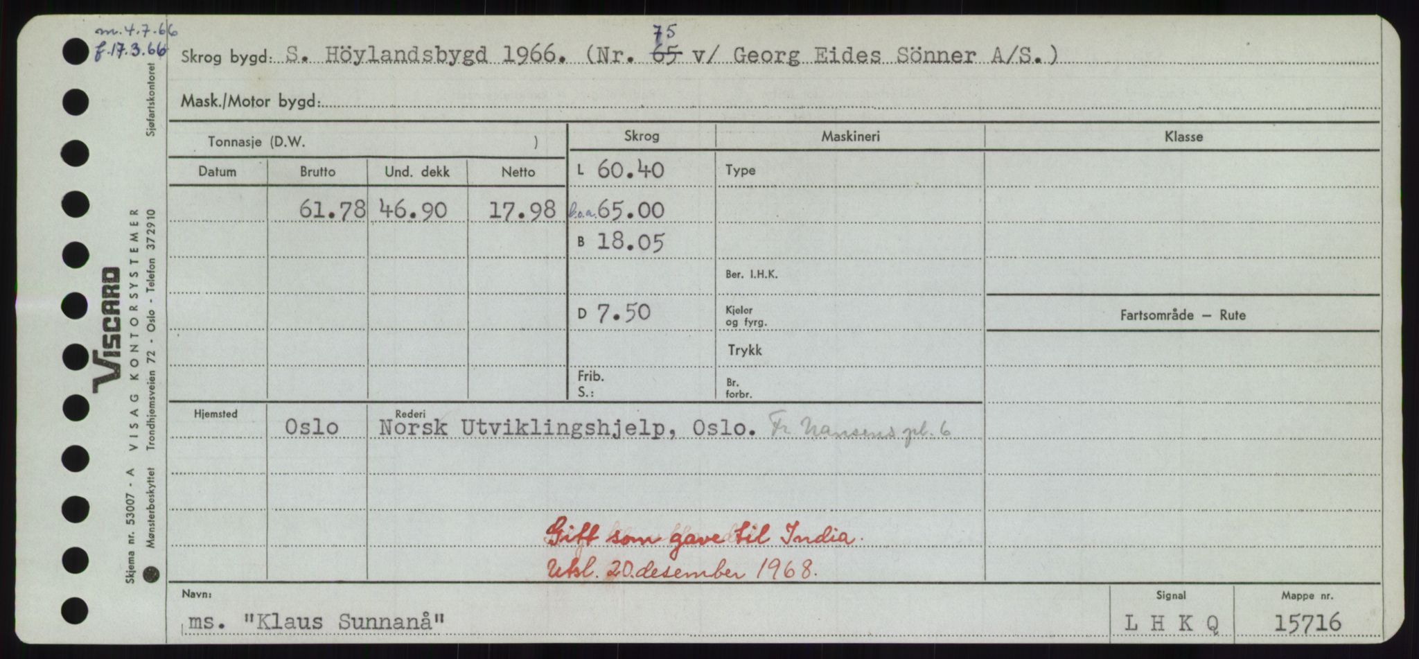 Sjøfartsdirektoratet med forløpere, Skipsmålingen, RA/S-1627/H/Hd/L0020: Fartøy, K-Kon, p. 357