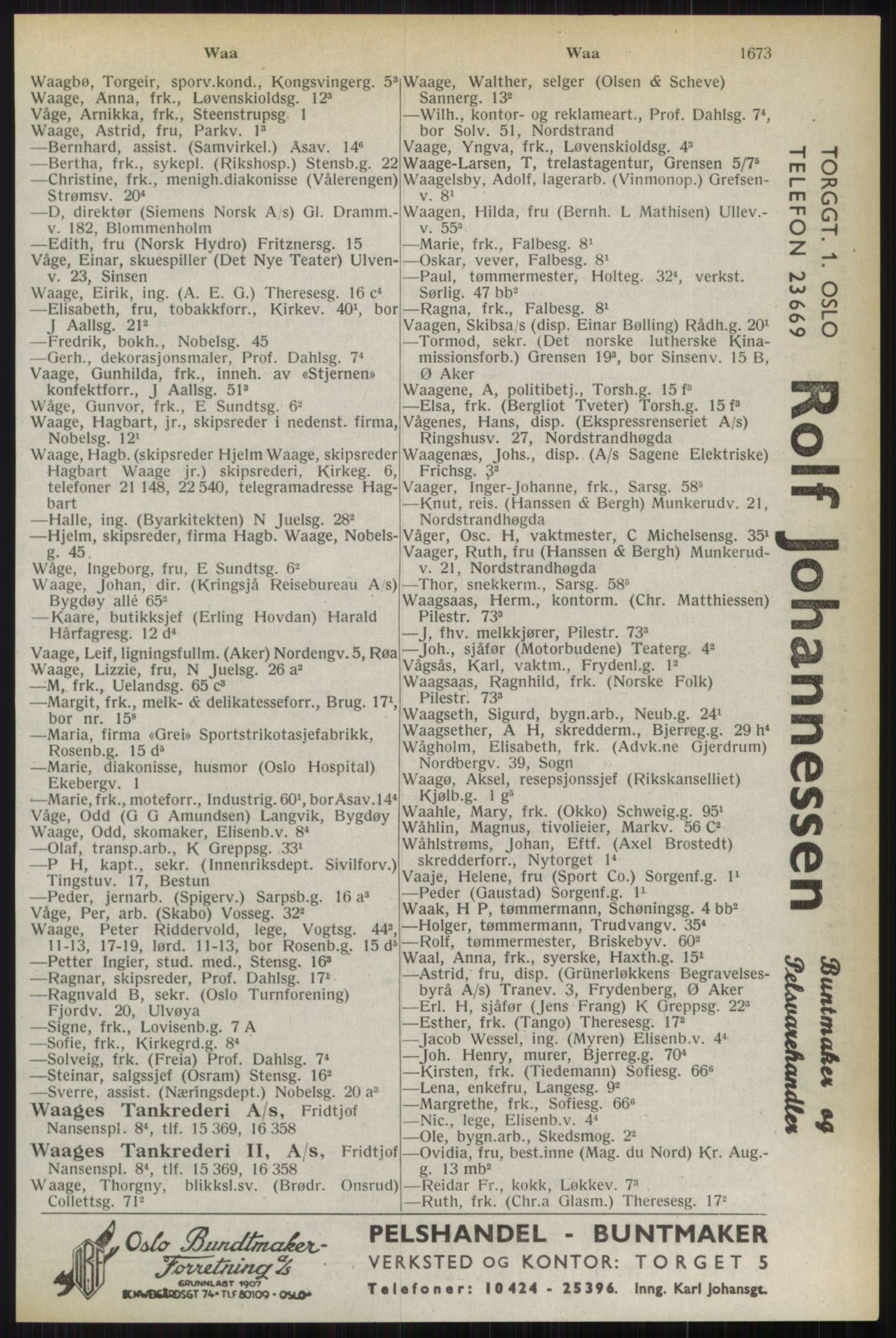 Kristiania/Oslo adressebok, PUBL/-, 1944, p. 1673