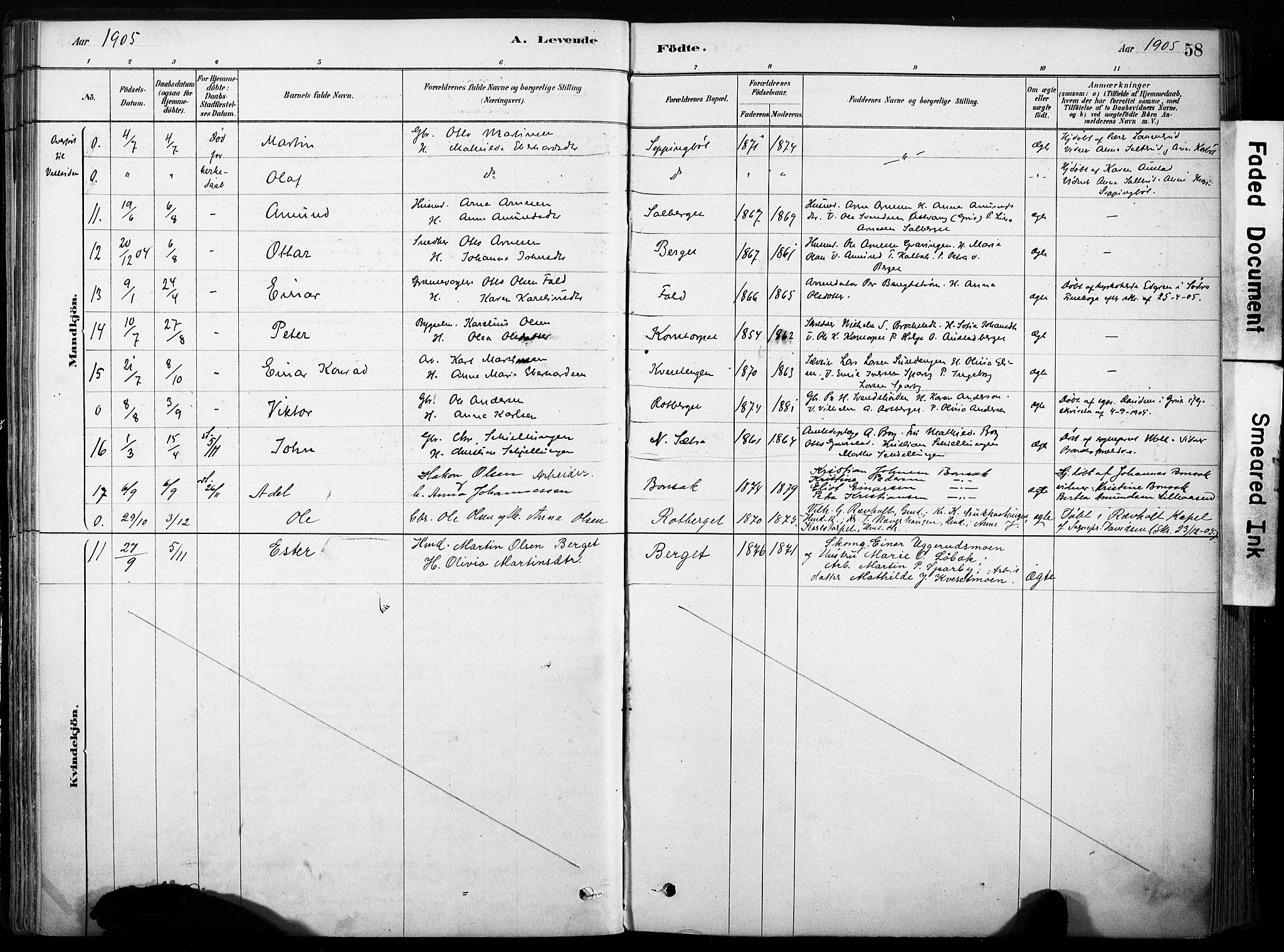 Hof prestekontor, AV/SAH-PREST-038/H/Ha/Haa/L0011: Parish register (official) no. 11, 1879-1911, p. 58