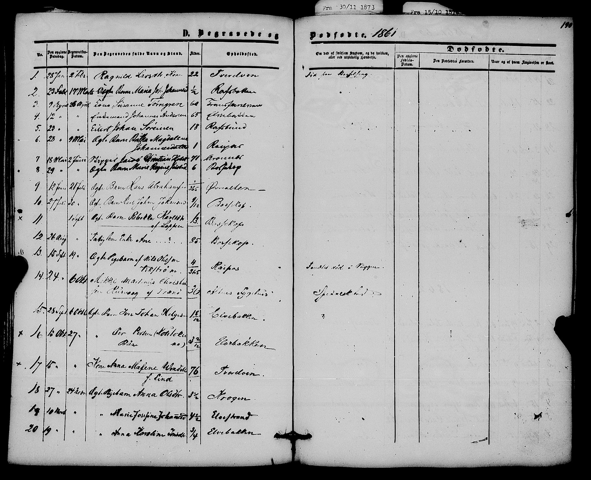 Alta sokneprestkontor, SATØ/S-1338/H/Ha/L0001.kirke: Parish register (official) no. 1, 1858-1878, p. 190