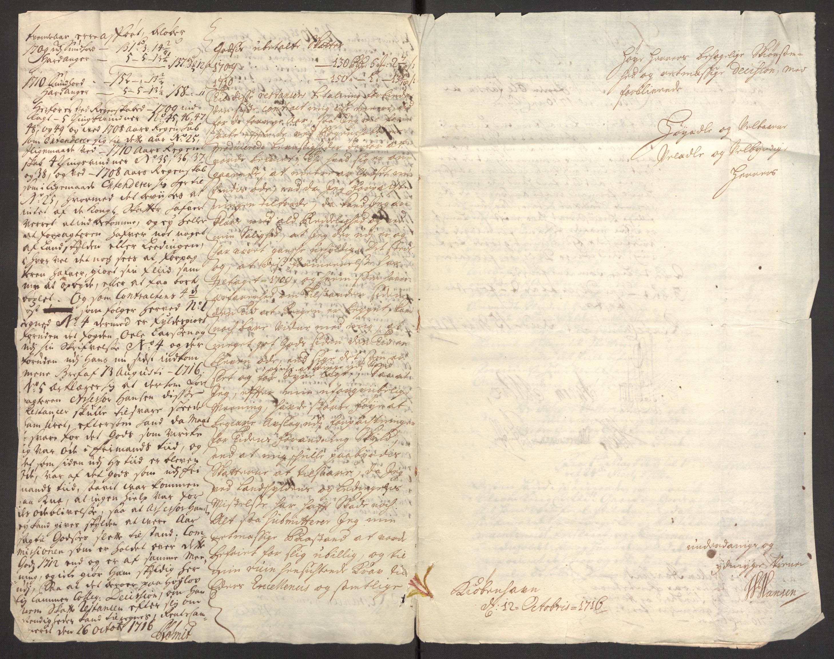 Rentekammeret inntil 1814, Reviderte regnskaper, Fogderegnskap, AV/RA-EA-4092/R48/L2986: Fogderegnskap Sunnhordland og Hardanger, 1709-1710, p. 735