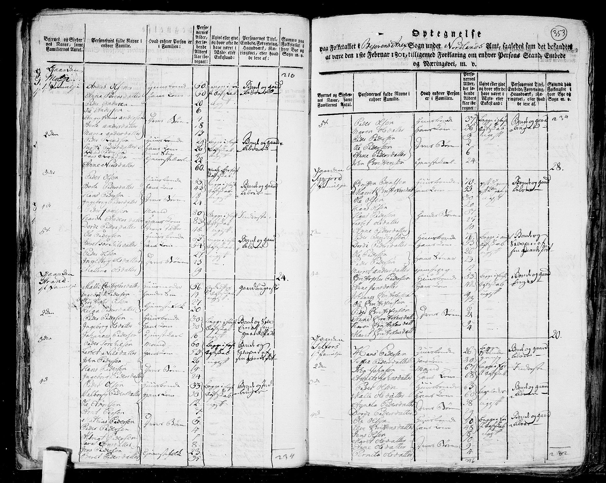 RA, 1801 census for 1838P Gildeskål, 1801, p. 352b-353a